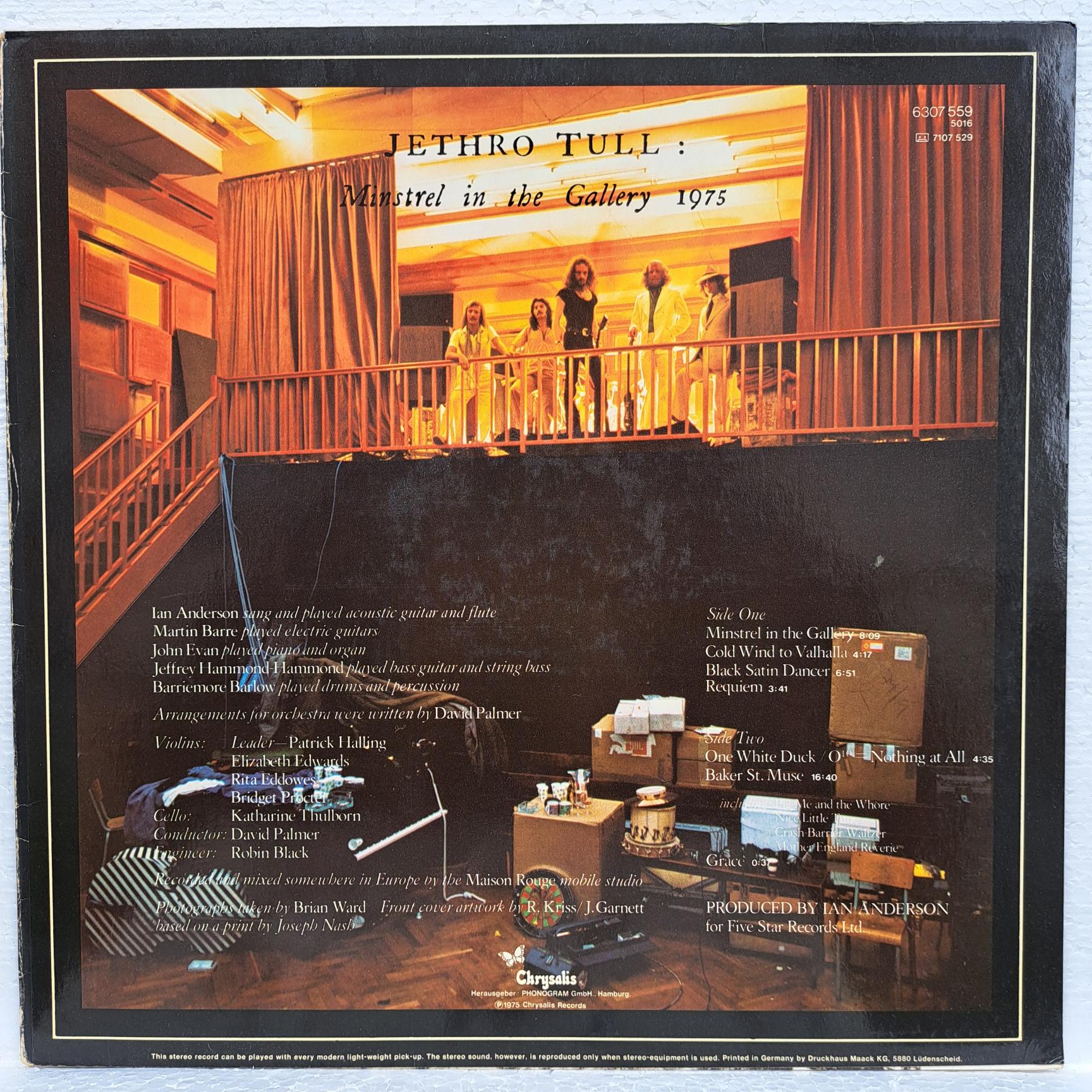 Jethro Tull – Minstrel In The Gallery Disc VINIL LP VG VG+ - imagine 3