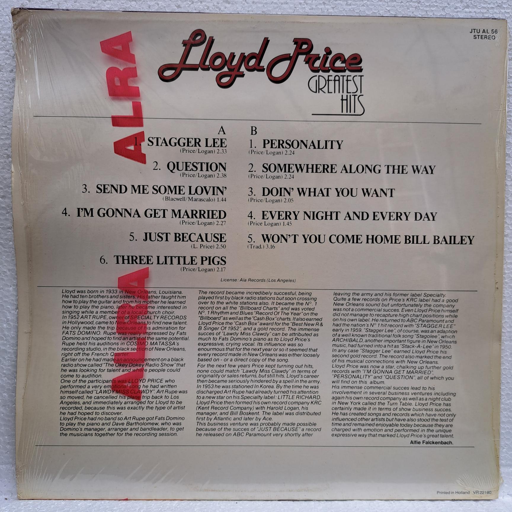 Lloyd Price – Greatest Hits Disc VINIL LP VG+ - imagine 2