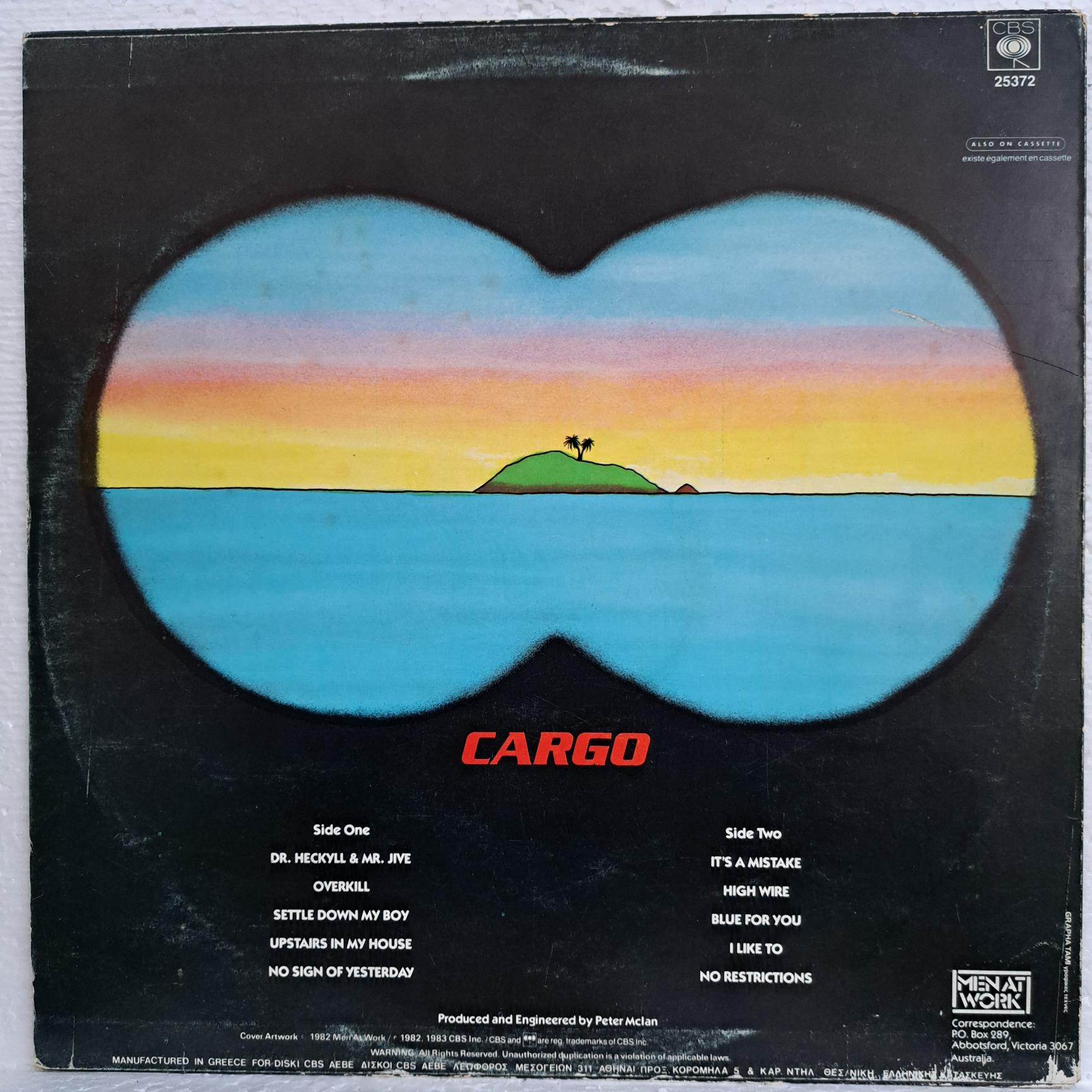 Men At Work – Cargo Disc VINIL VG VG+ Greece (box1) - imagine 2