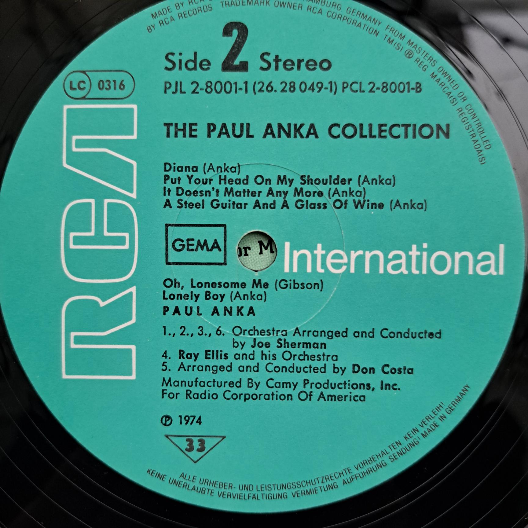 Paul Anka – The Paul Anka Collection Disc VINIL 2LP VG - imagine 4