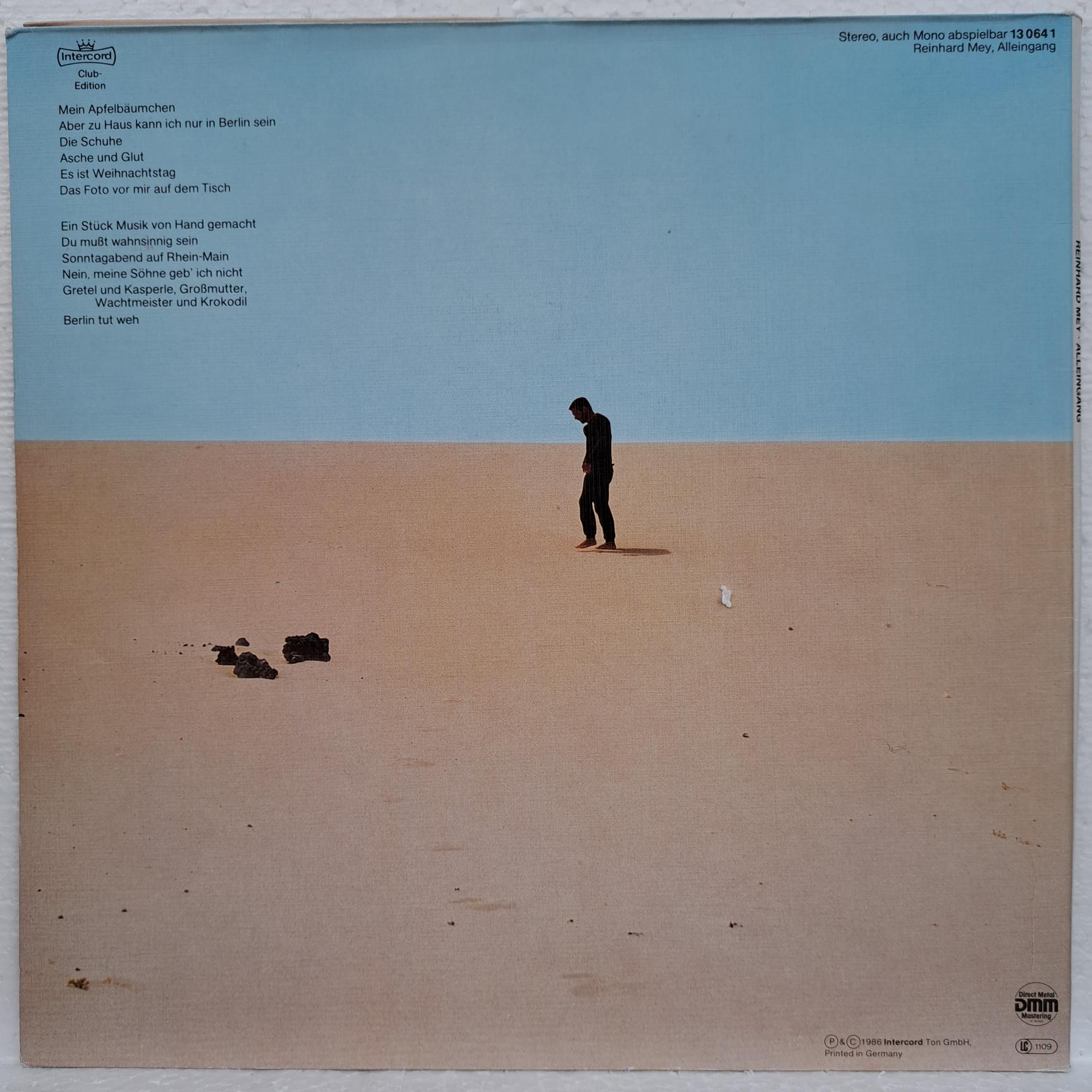 Reinhard Mey – Alleingang Disc VINIL LP VG+ - imagine 2