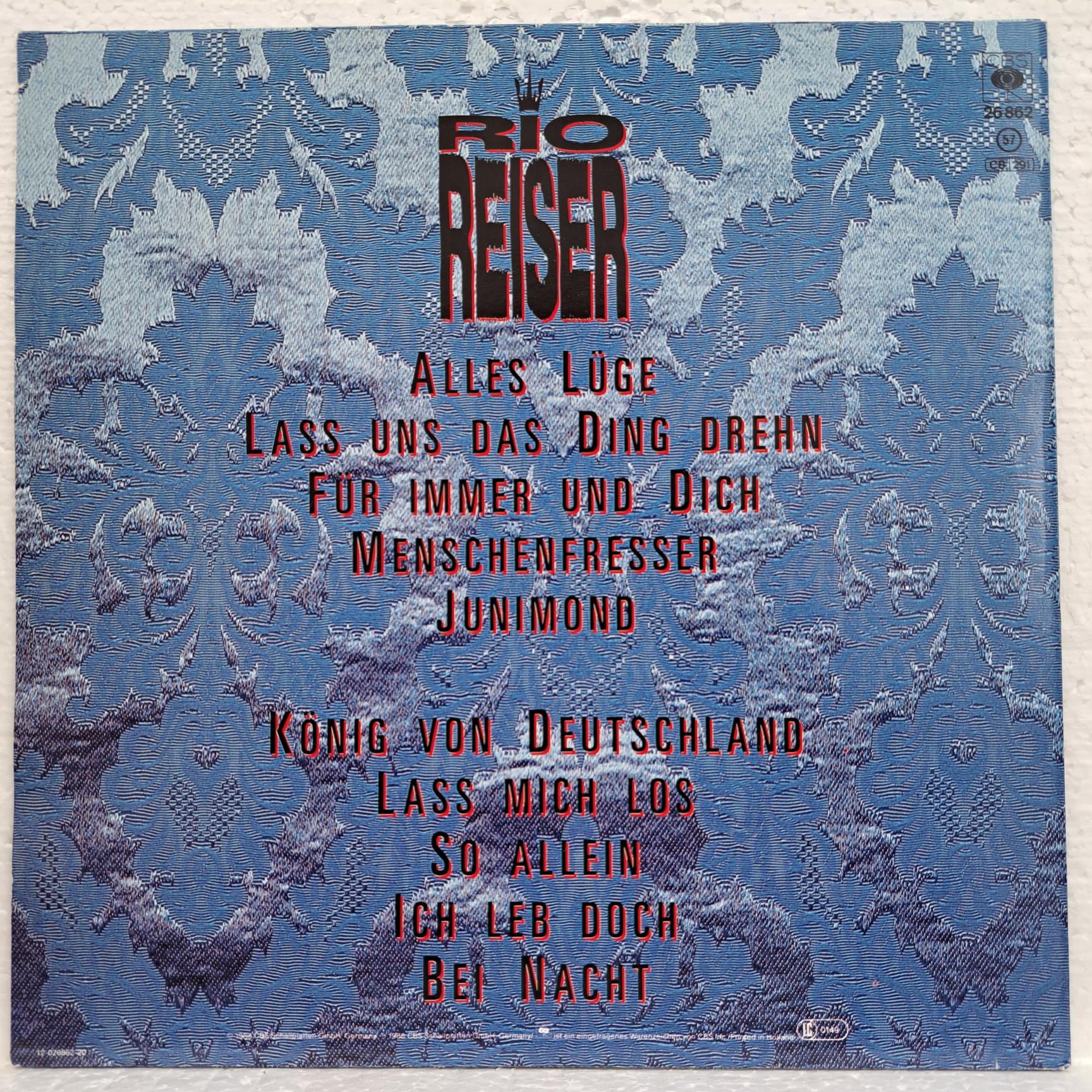 Rio Reiser – Rio I. Disc VINIL LP VG+ - imagine 2