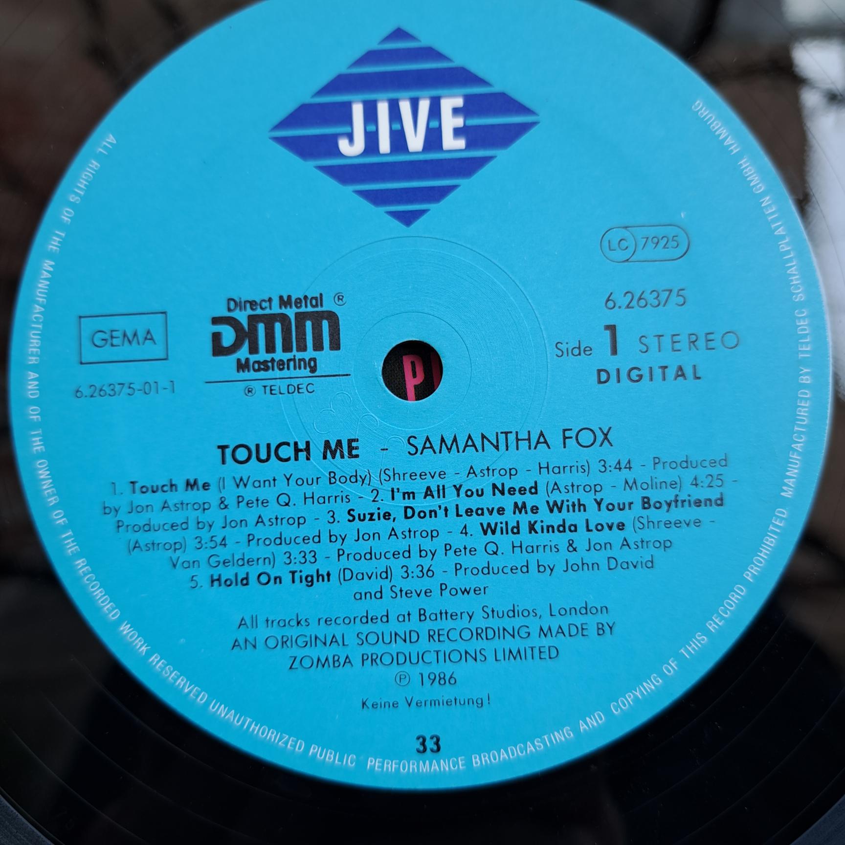 Samantha Fox – Touch Me Disc VINIL VG+ - imagine 2