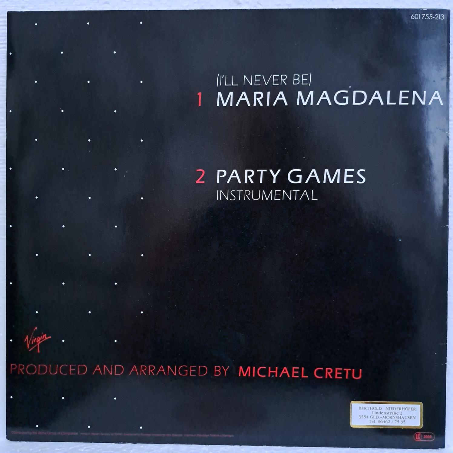 Sandra – (I'll Never Be) Maria Magdalena Disc VINIL MAXI VG VG- (R) - imagine 3