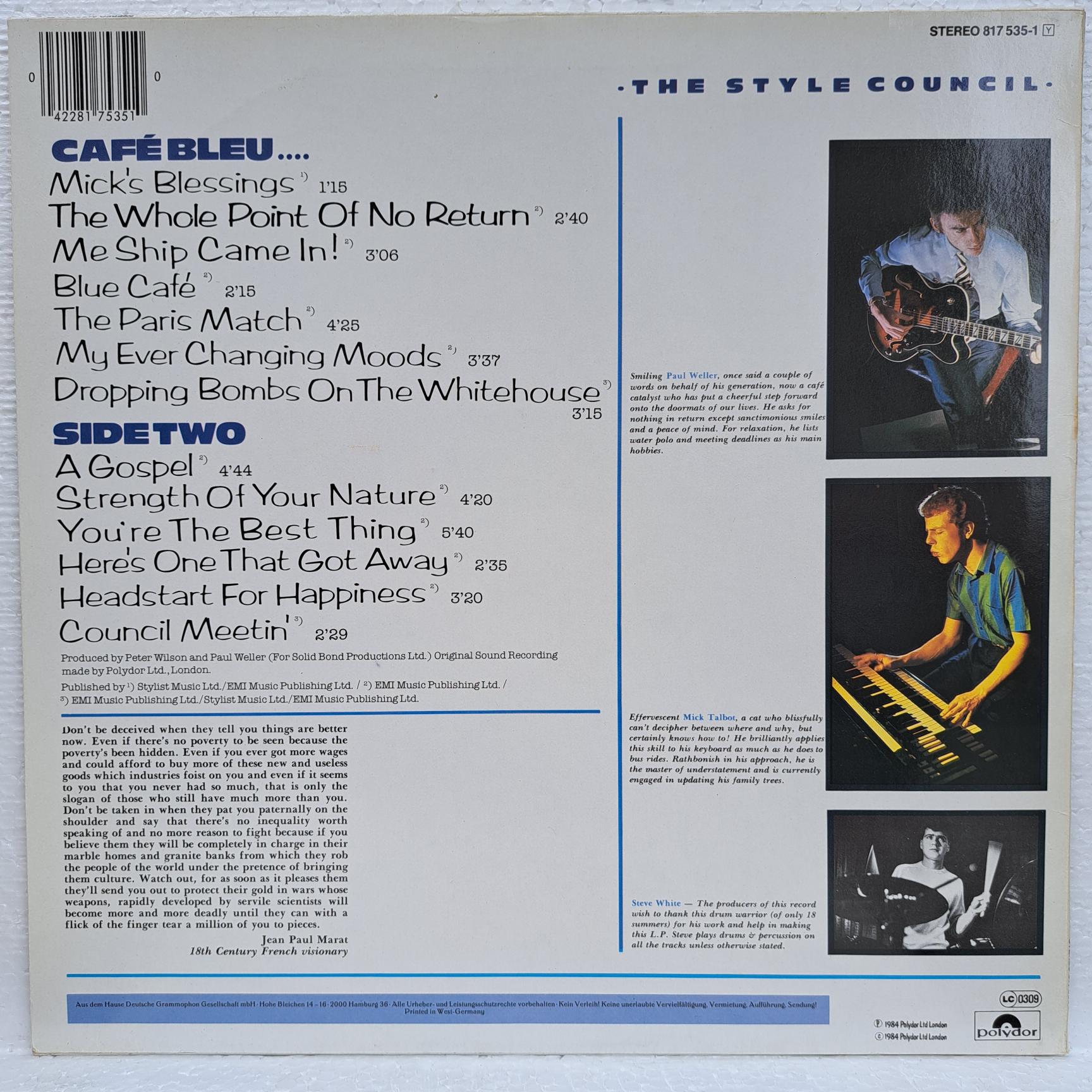 The Style Council – Café Bleu Disc VINIL LP VG VG+ - imagine 2