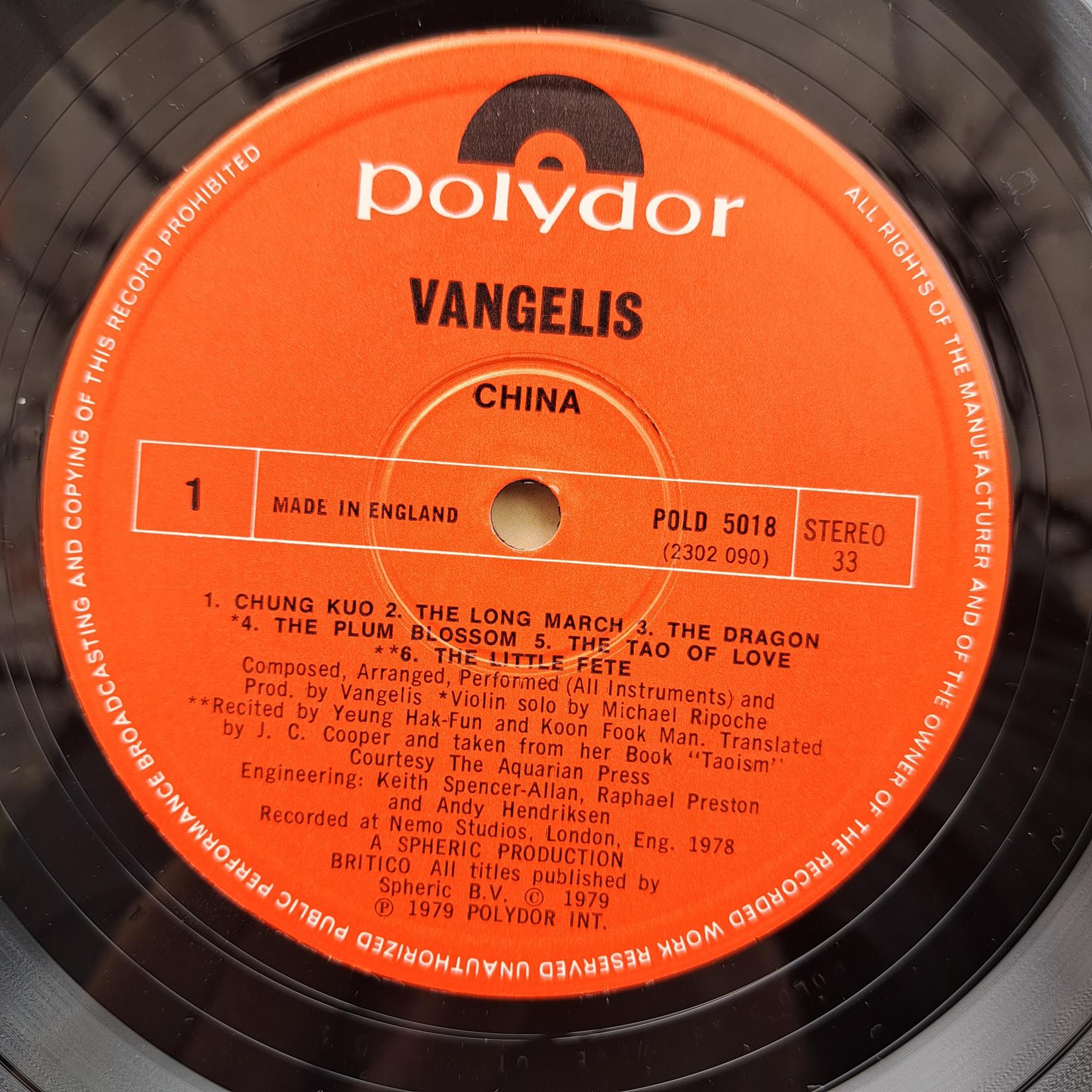 Vangelis – China … Disc VINIL LP VG+ - imagine 5