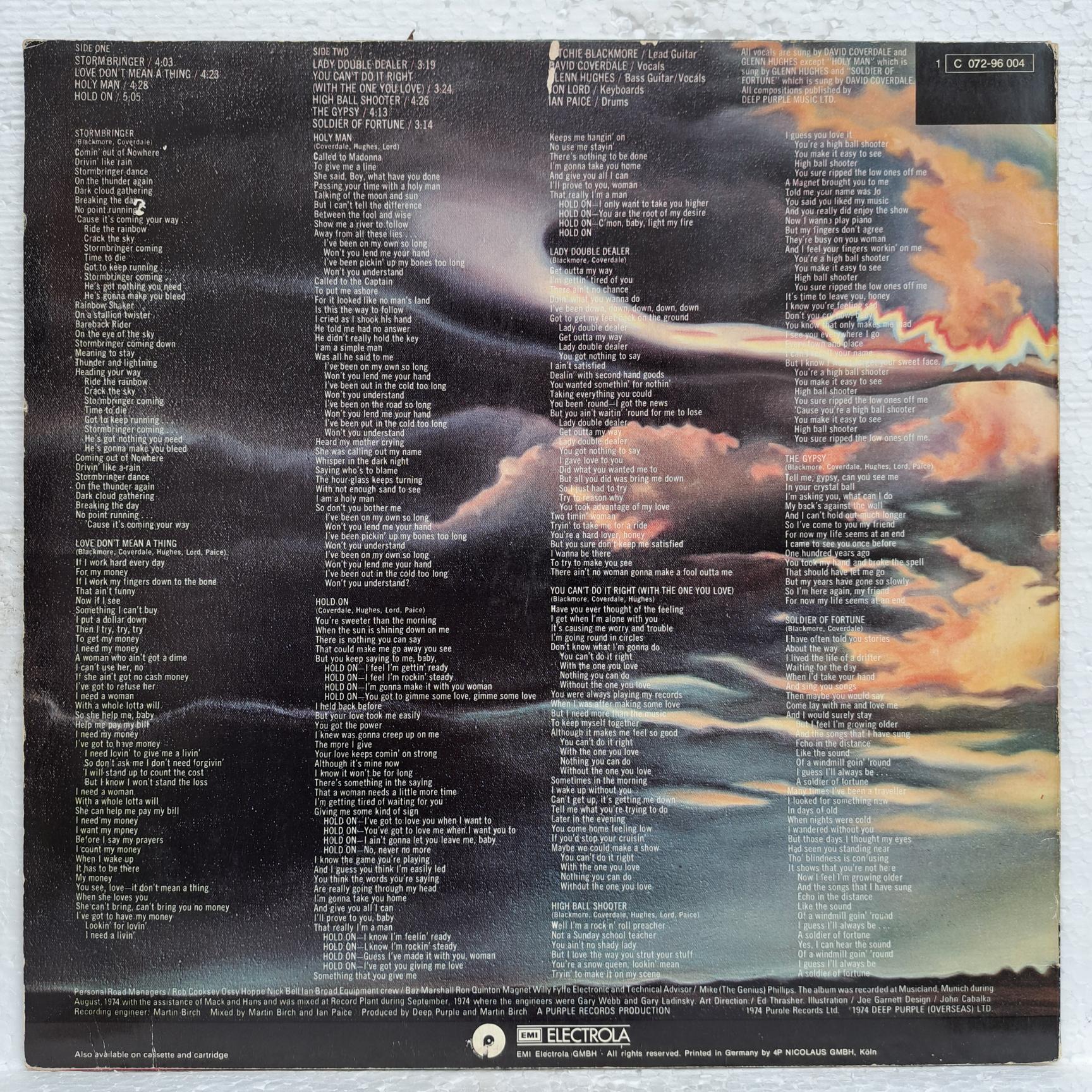 Deep Purple – Stormbringer Disc VINIL VG+ (box3) - imagine 3