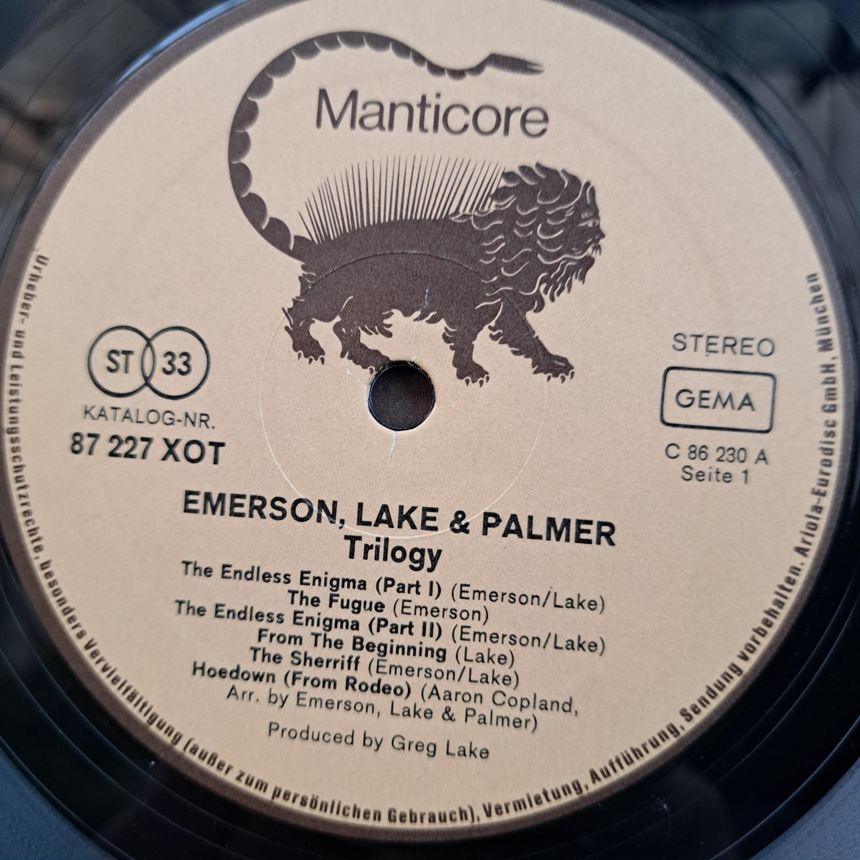 Emerson Lake & Palmer – Trilogy Disc VINIL LP VG + REPOSTAT - imagine 3