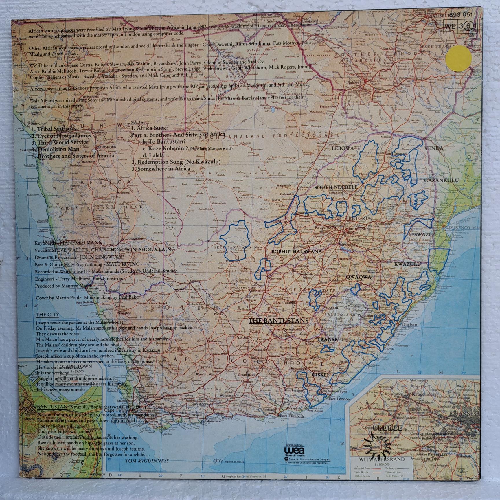 Manfred Mann's Earth Band – Somewhere In Afrika Disc VINIL LP VG+ - imagine 2