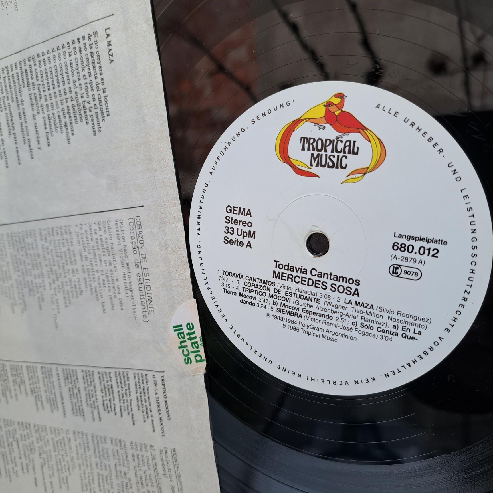 Mercedes Sosa – Todavía Cantamos! Disc VINIL LP VG+ - imagine 2