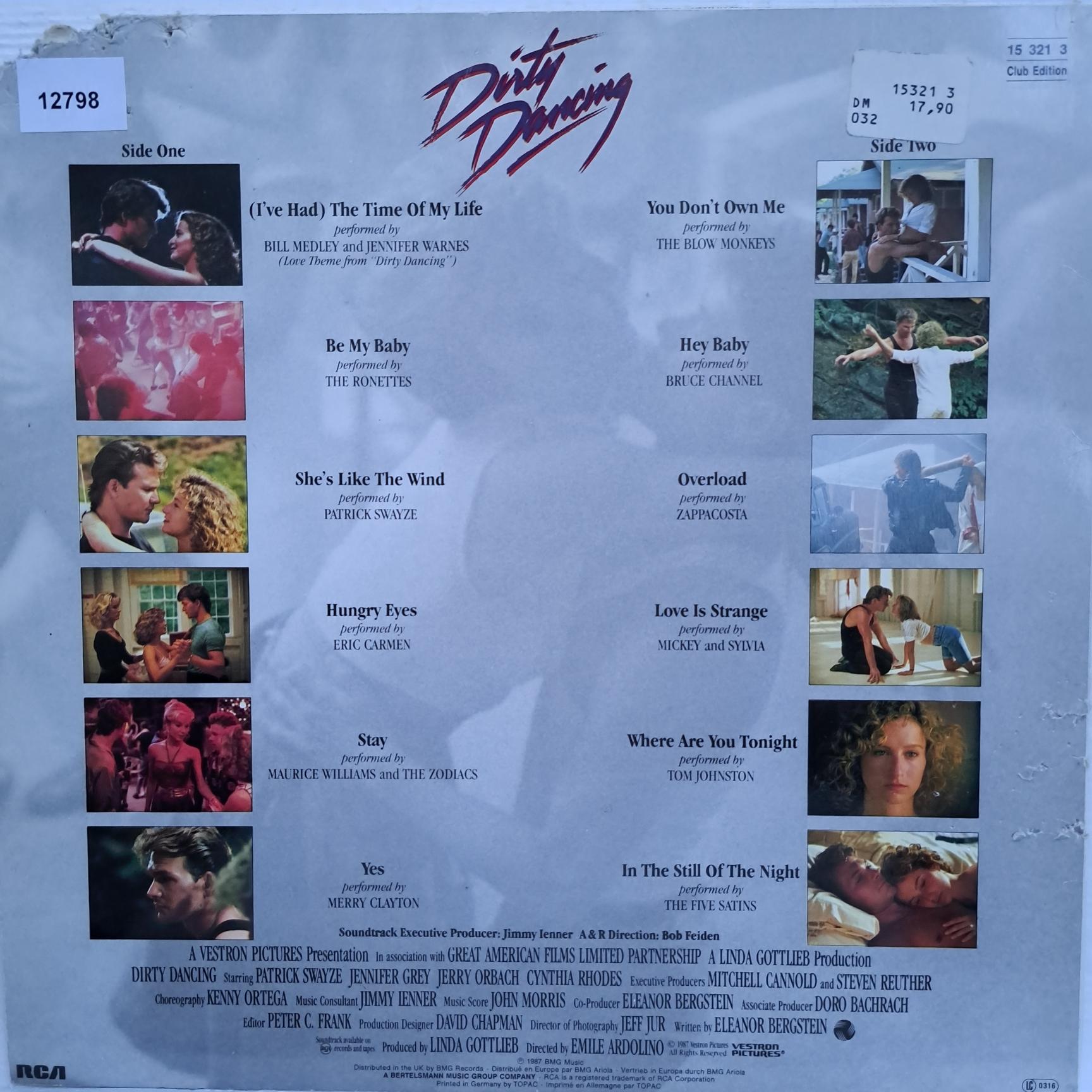Patrick Swayze, Bill Medley & Jennifer Warnes, Eric Carmen, Bruce Channel Dirty Dancing Disc VINIL LP VG (box1) - imagine 2