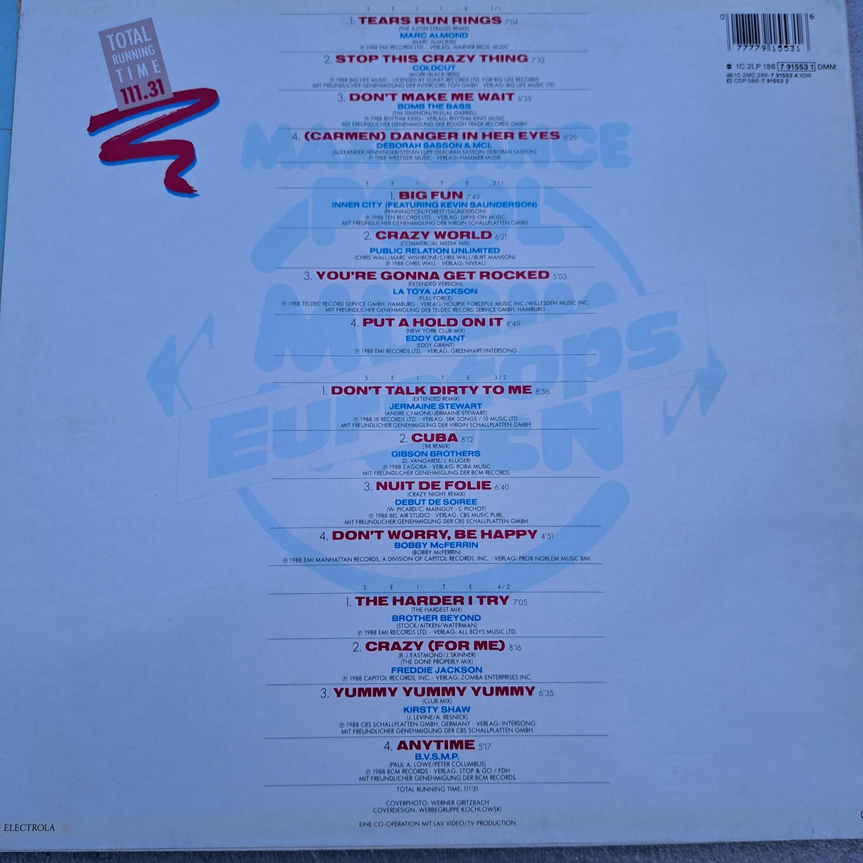 Sam Brown – Smokie – Chris Norman – C.C. Catch – Whitney Houston – KLF – Soul 2 Soul – Eddy Grant – Inner City – Deff Boyz – M.C. Hammer – Milli Vanilli – John Farnham – Mica Paris Disc VINIL VG+ LP (DM22) 4 COMPILATII DUBLE - imagine 3