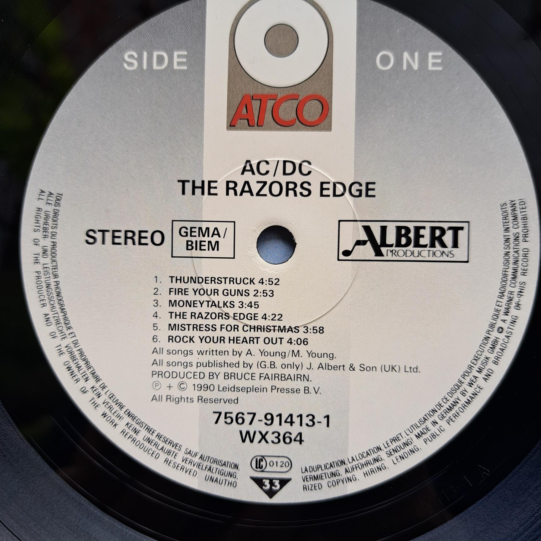 AC/DC – The Razors Edge Disc VINIL LP VG+ (box8) ACDC AC-DC AC DC ...