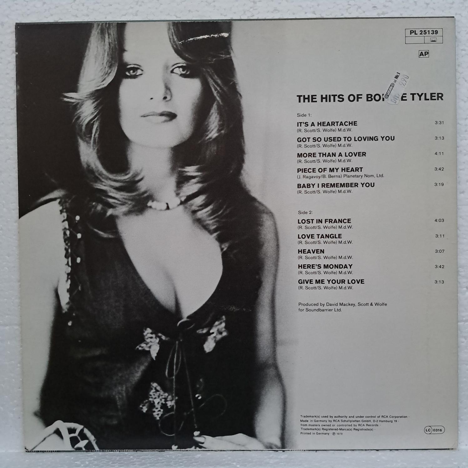 Bonnie Tyler – The Hits Of Bonnie Tyler Disc VINIL LP VG (box4) - imagine 3