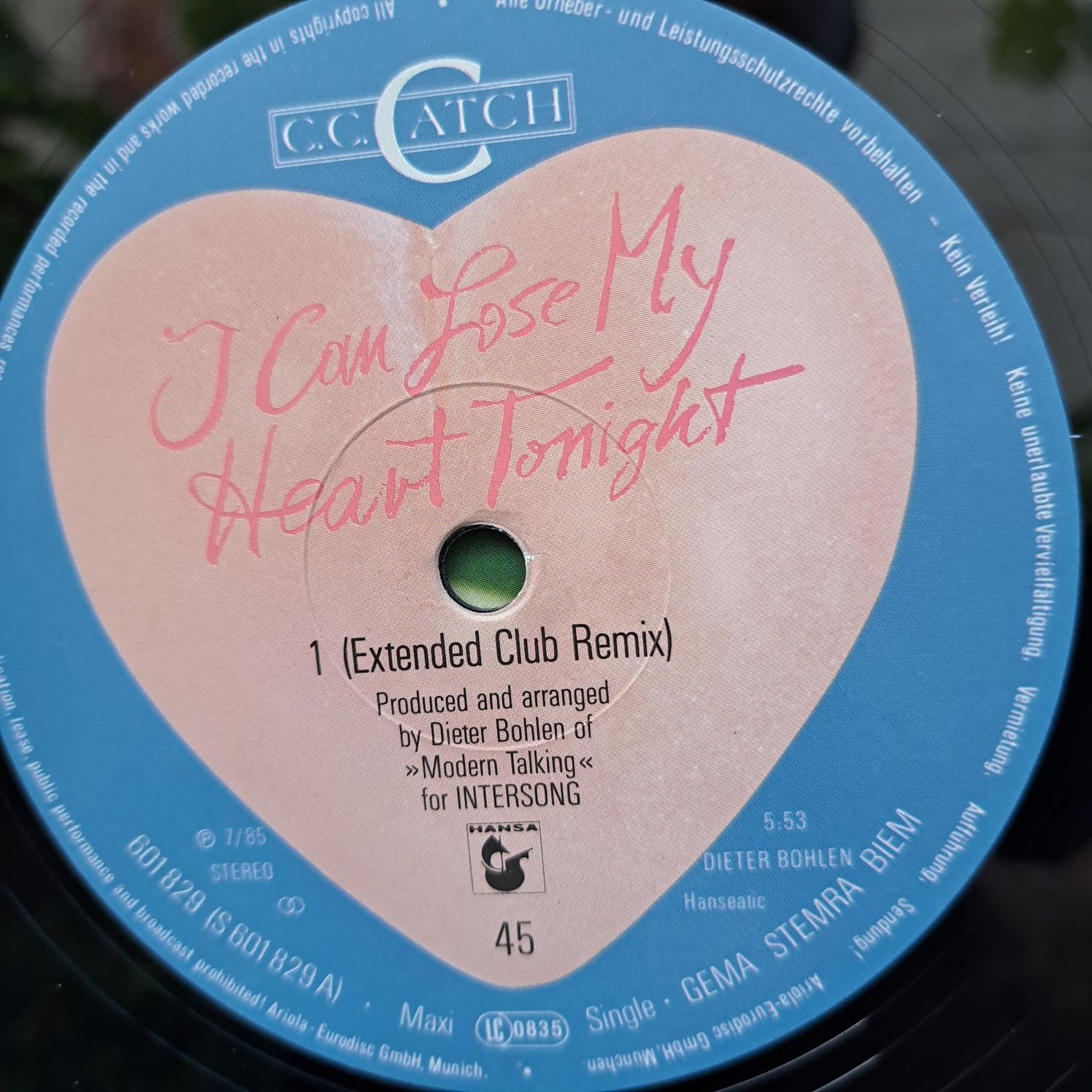 C.C. Catch – I Can Lose My Heart Tonight (Extended Club Remix) Disc VINIL MAXI VG (R1) - imagine 2
