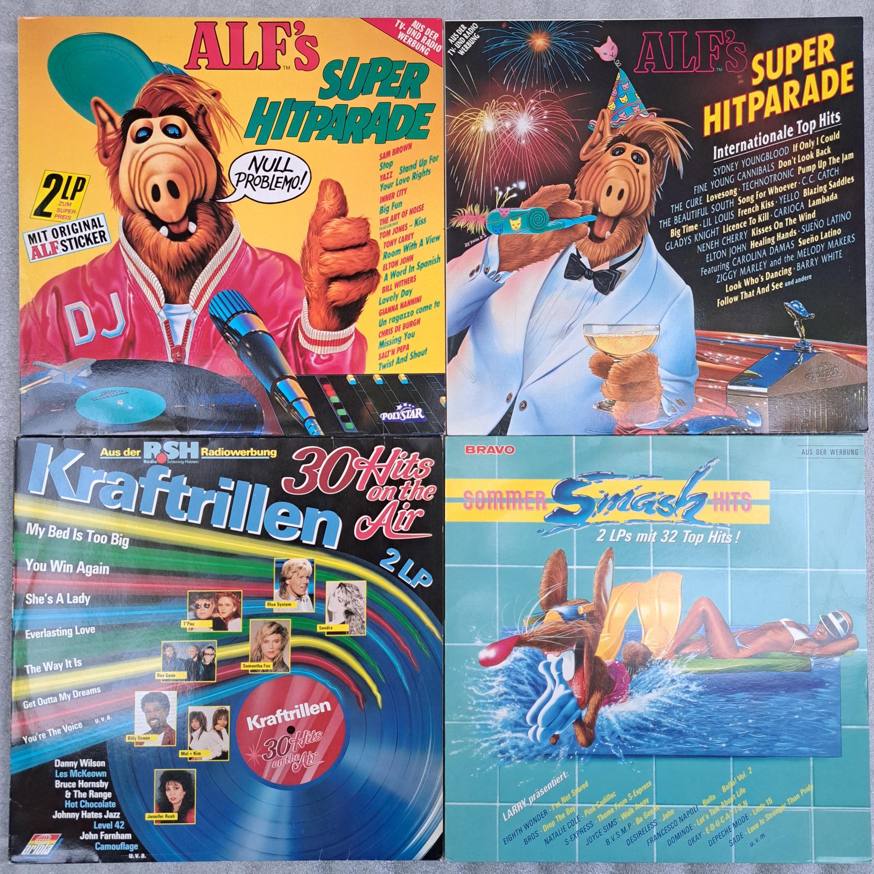 Camouflage - Blue System - Technotronic - The Cure - Fancy - Sade - Bross - Depeche Mode : Disc VINIL LP VG+ (box8:6) 4 compilatii muzica anilor 80 cele mai bune hituri toate duble 8 discuri hits on the air - ALF"s - Smash Hits