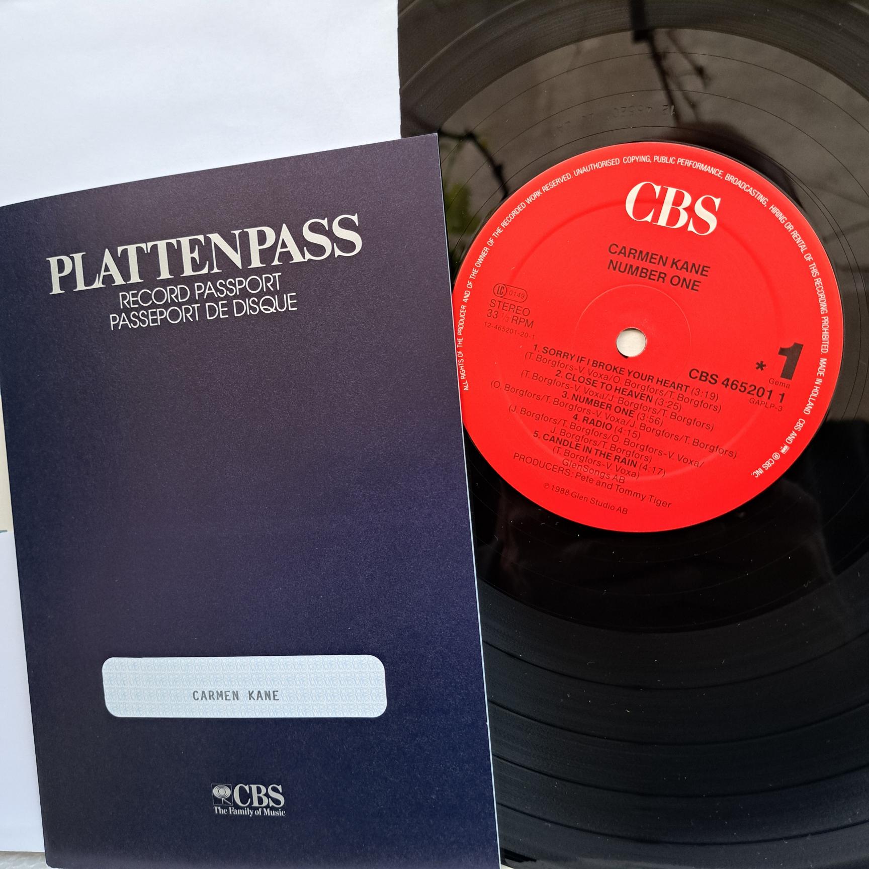 Carmen Kane – Number One Disc VINIL LP VG+ (box8) + RECORD PASSPORT - imagine 4