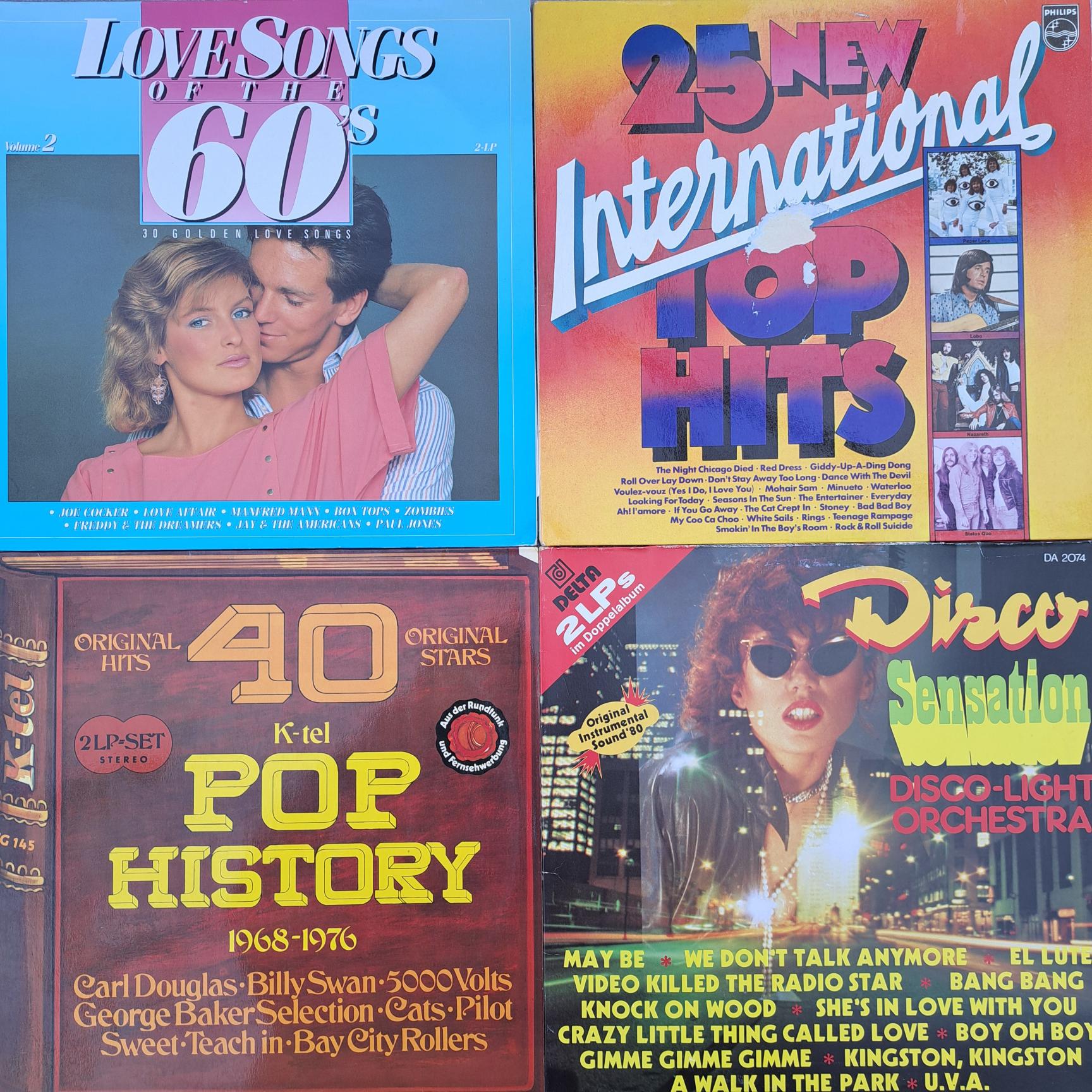 Cele mai bune melodi in 4 compilati Disc VINIL LP (DM21) Carl Douglas -The Cats - Middle Of The Road - Sweet - Teach In - Marmalade - Manfred Mann - Percy Sledge - Procol Harum - Edison Lighthouse - Lobo - Demis Roussos - Nazareth - Status Quo ...