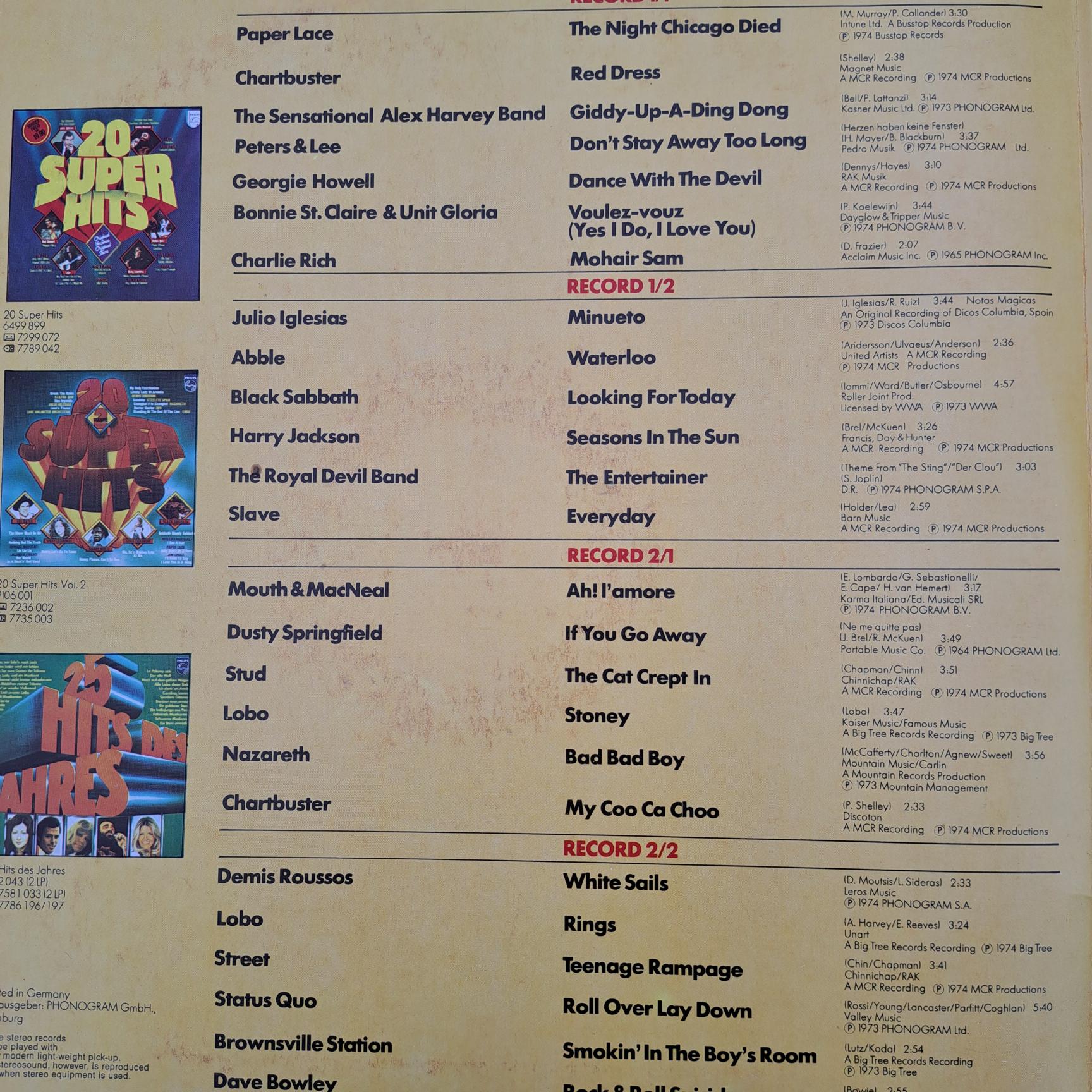 Cele mai bune melodi in 4 compilati Disc VINIL LP (DM21) Carl Douglas -The Cats - Middle Of The Road - Sweet - Teach In - Marmalade - Manfred Mann - Percy Sledge - Procol Harum - Edison Lighthouse - Lobo - Demis Roussos - Nazareth - Status Quo ... - imagine 3