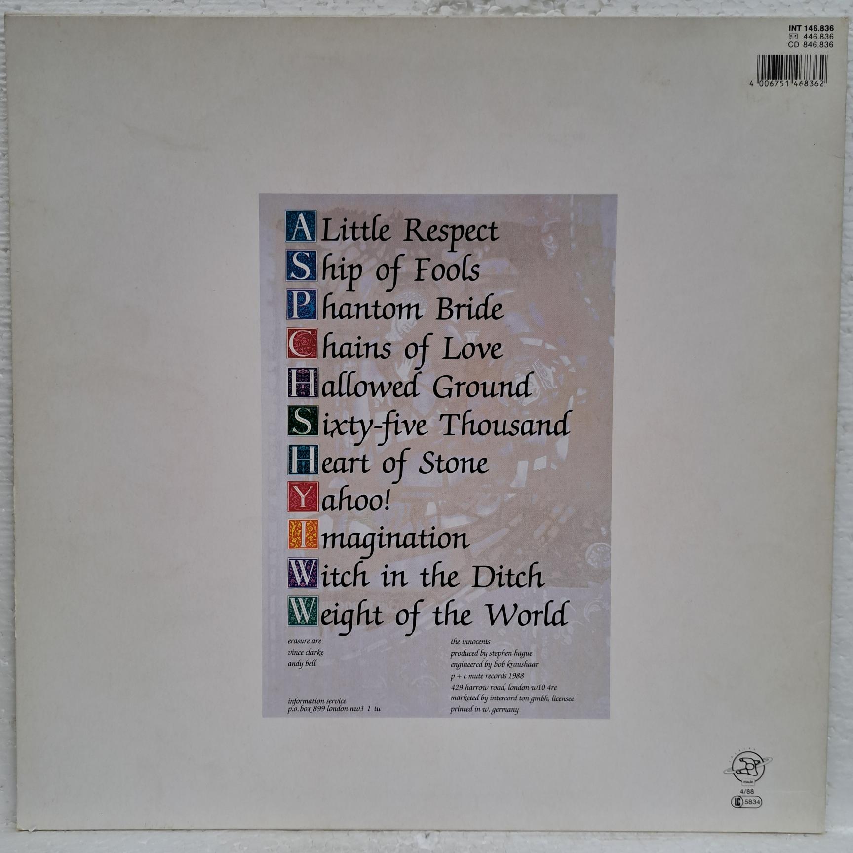Erasure – The Innocents Disc VINIL LP VG VG+ (box4) - imagine 3