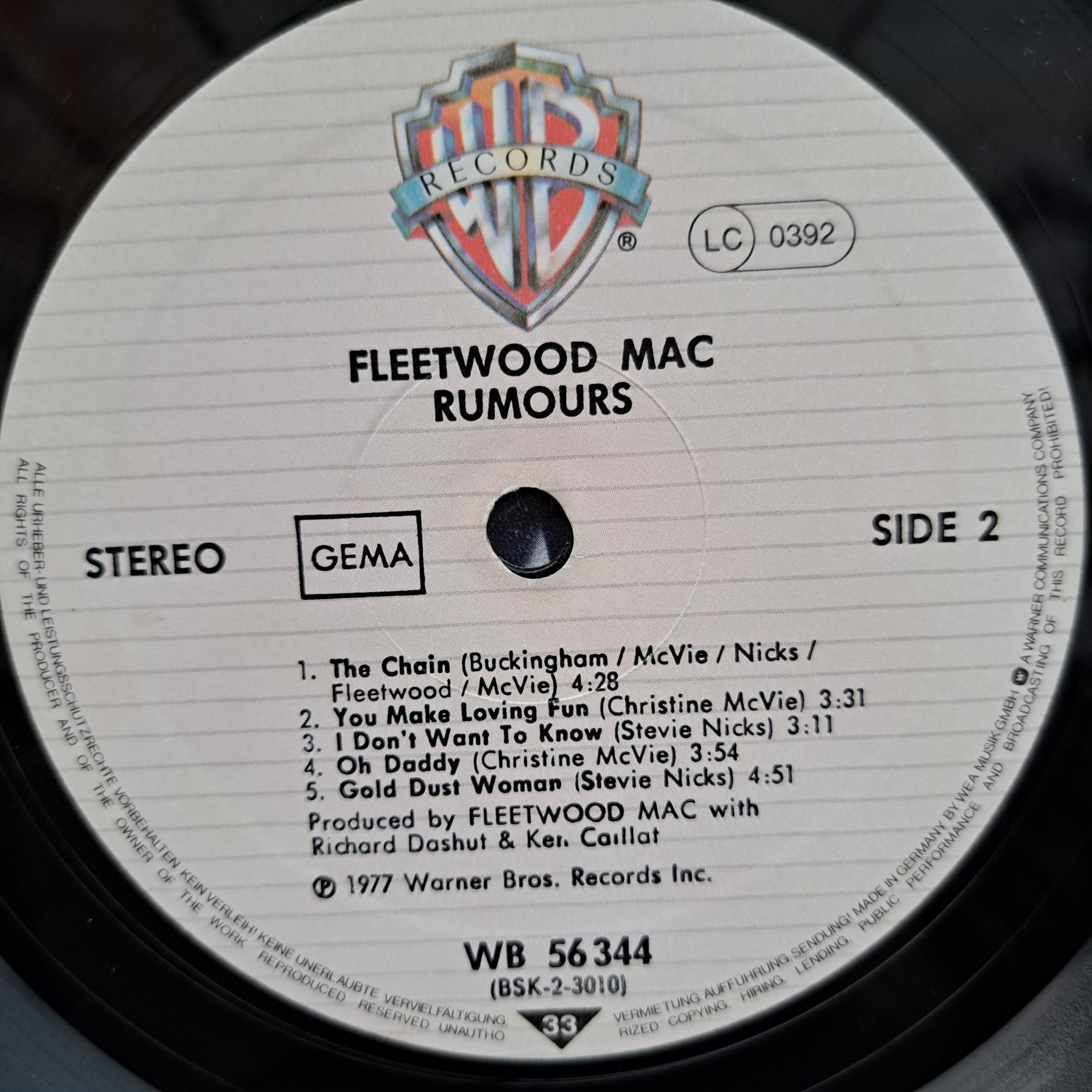 Fleetwood Mac – Rumours Disc VINIL LP VG VG- (box4) - imagine 2
