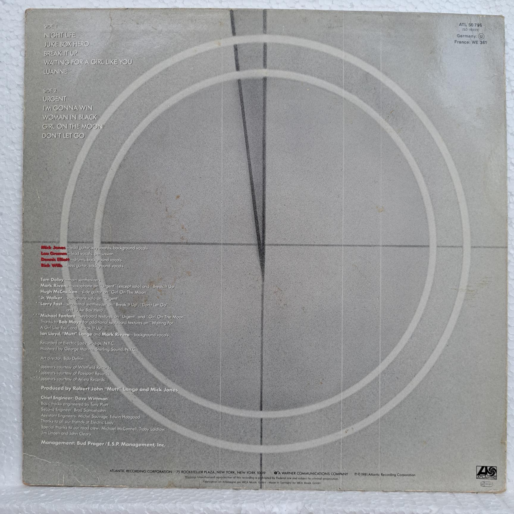 Foreigner – 4 Disc VINIL LP VG+ (box7) - imagine 2