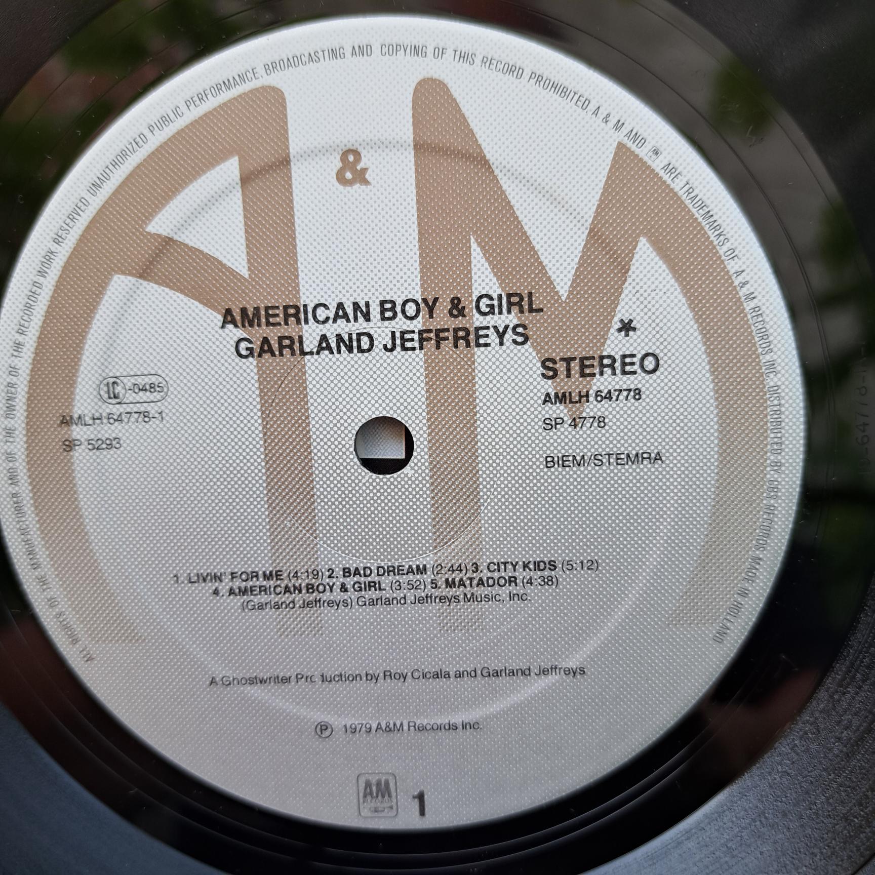 Garland Jeffreys – American Boy & Girl Disc VINIL LP VG VG+ (box4) - imagine 3