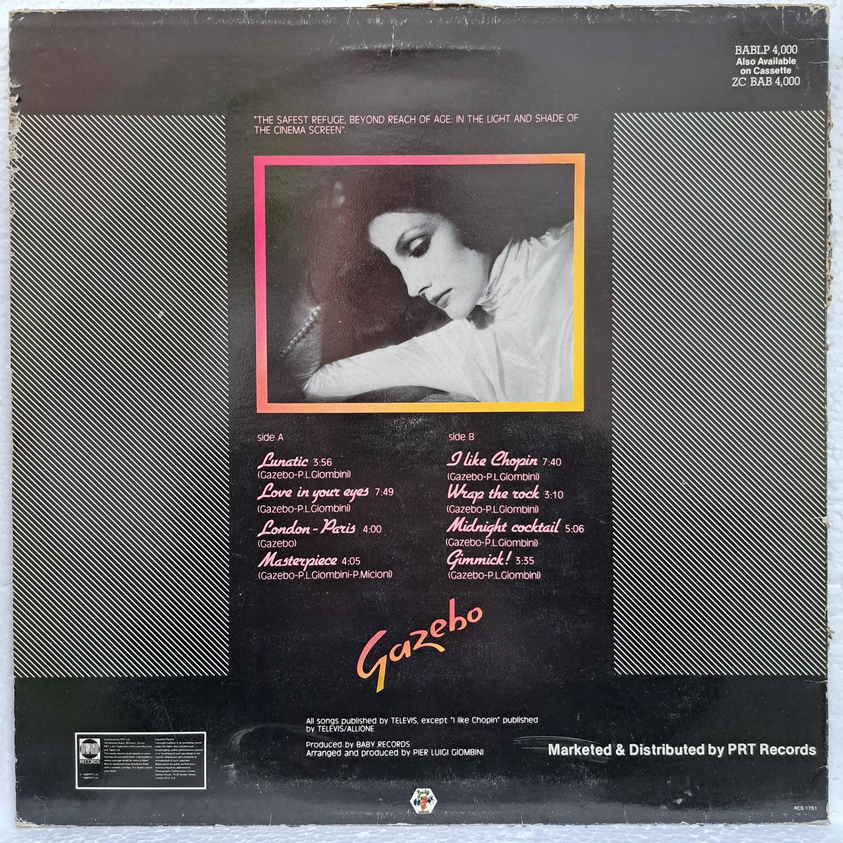 Gazebo – Gazebo same Disc VINIL LP VG (box8) - imagine 3