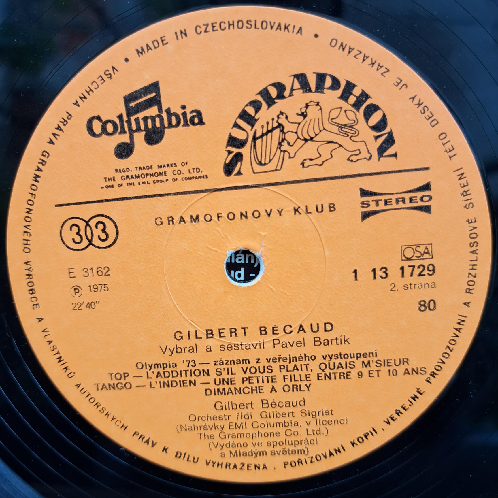 Gilbert Bécaud – Gilbert Bécaud Disc VINIL LP VG VG+ (box3) - imagine 3