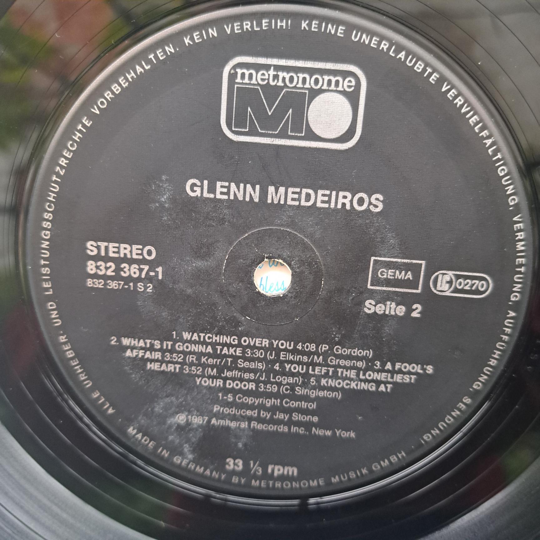 Glenn Medeiros – Nothing's Gonna Change My Love For You Disc VINIL