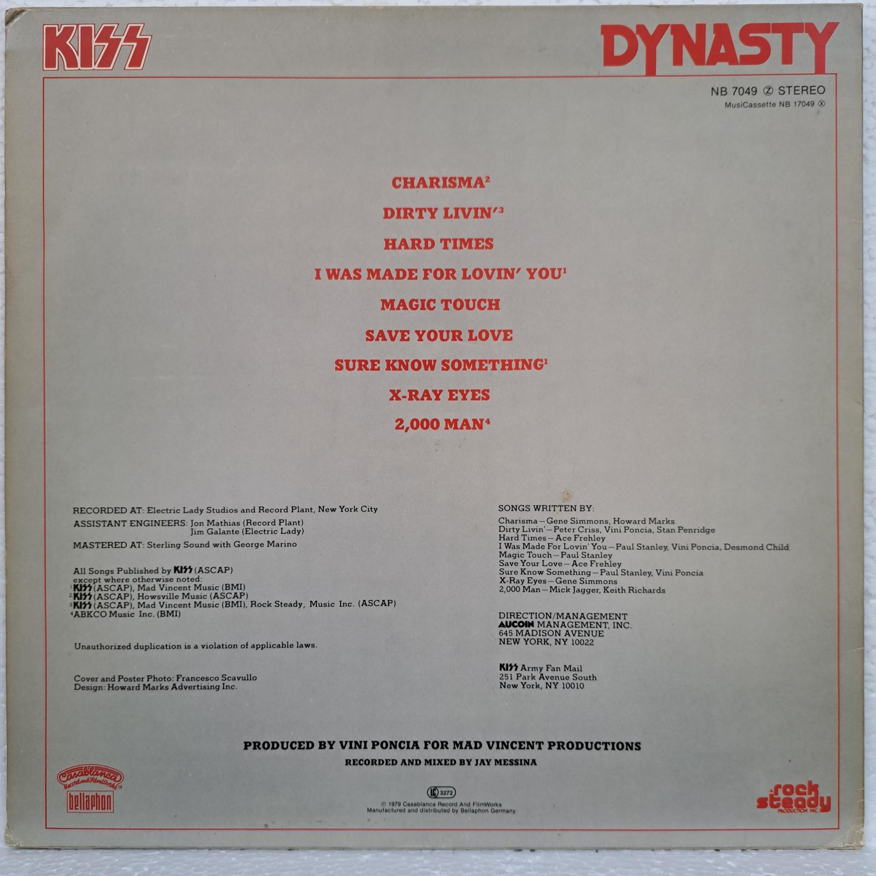 Kiss – Dynasty Disc VINIL LP VG+ (box8) - imagine 2