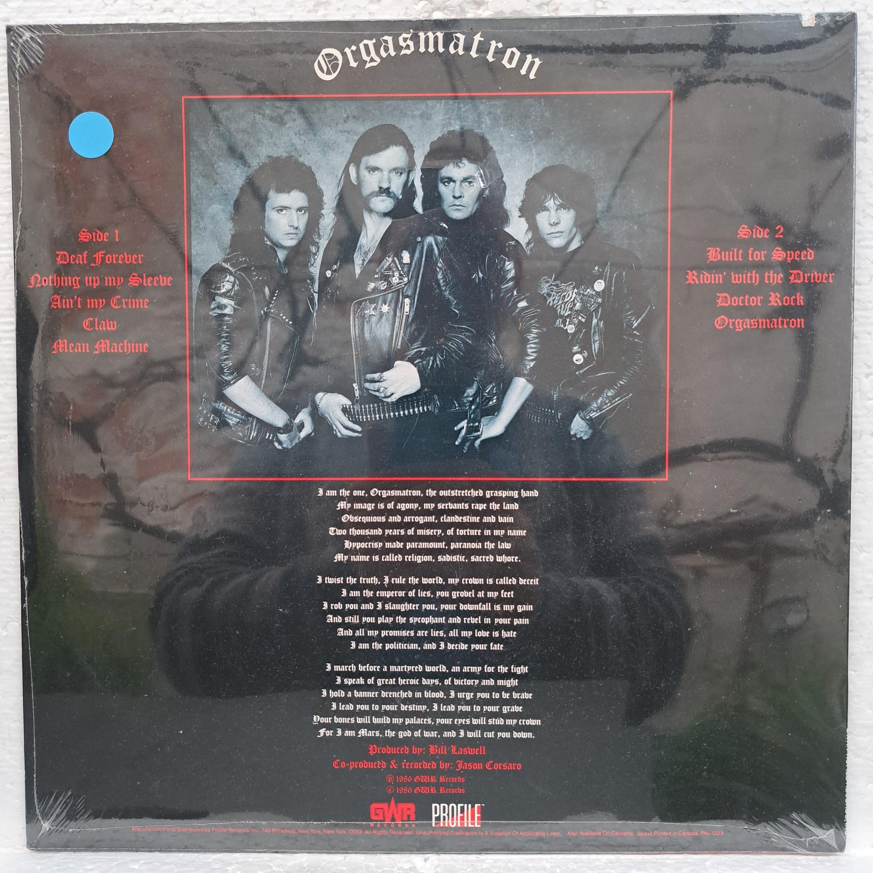 Motörhead – Orgasmatron Disc VINIL LP VG (box4) resigilat - imagine 2