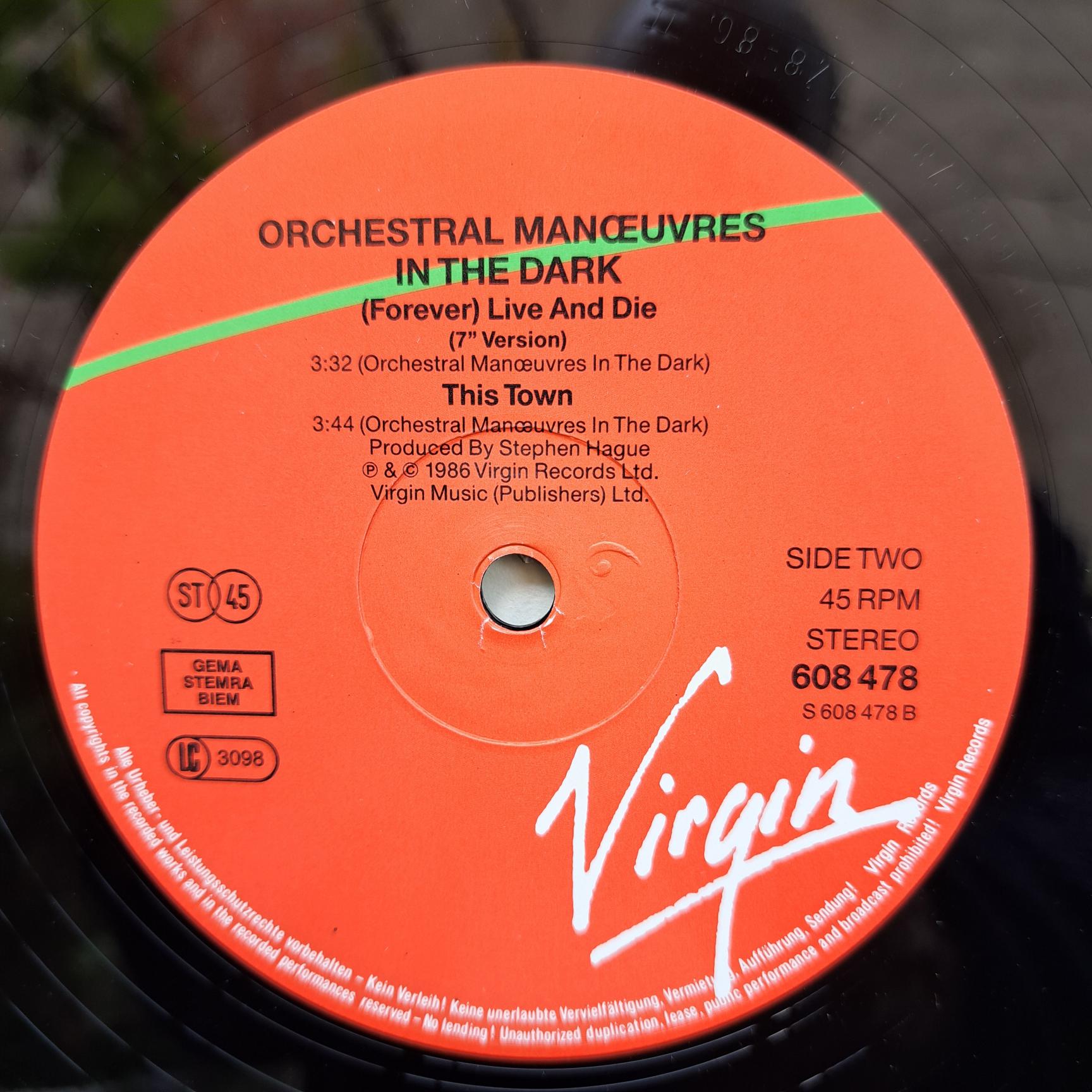 Orchestral Manœuvres In The Dark – (Forever) Live And Die (Extended Remix) Disc VINIL MAXI VG+ (box8) - imagine 2