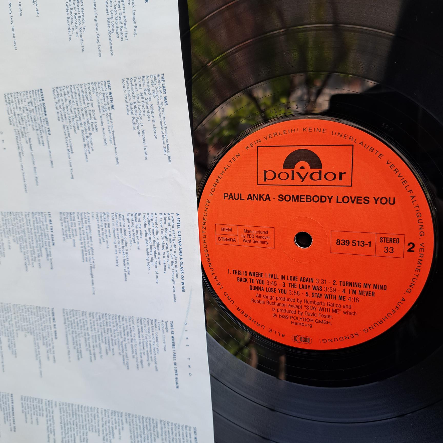 Paul Anka – Somebody Loves You Disc VINIL LP VG+ (box8) - imagine 2