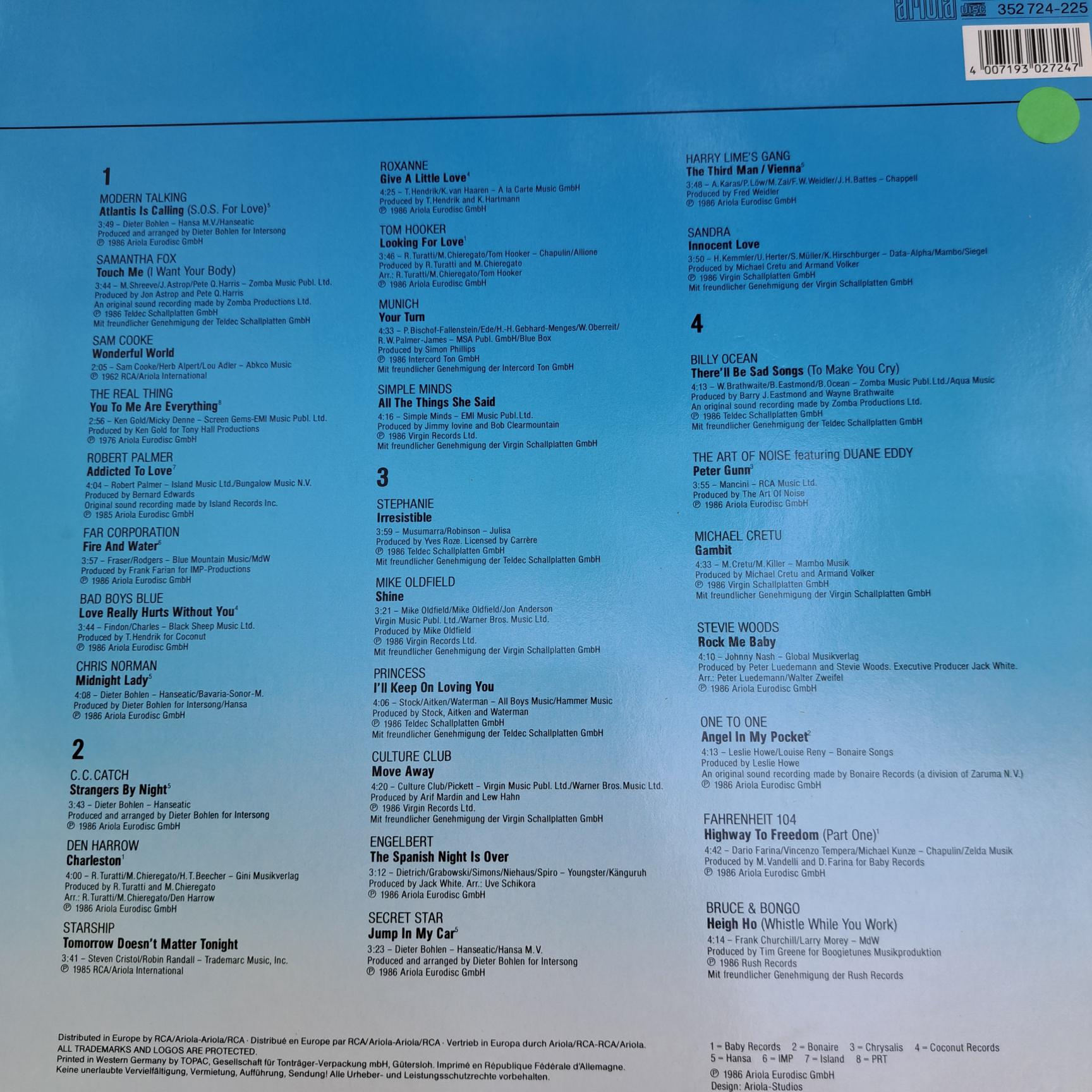 Radiorama - Erasure - Alphaville - Nick Kamen - Off - Bad Boys Blue - UB40 - Sandra - Modern Talking - C C Catch - muzica anilor 80 4 Compilatii 8 Discuri VINIL LP VG VG+ (box6:1) - imagine 5