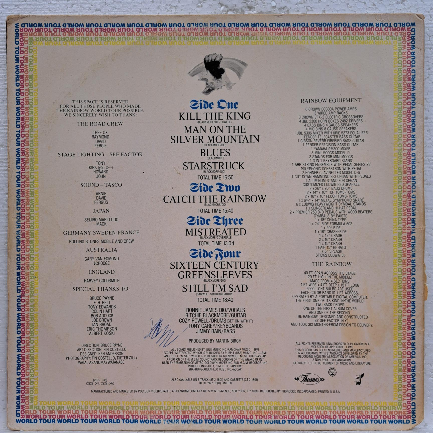 Rainbow – On Stage Disc VINIL LP VG VG- (box4) USA - imagine 3