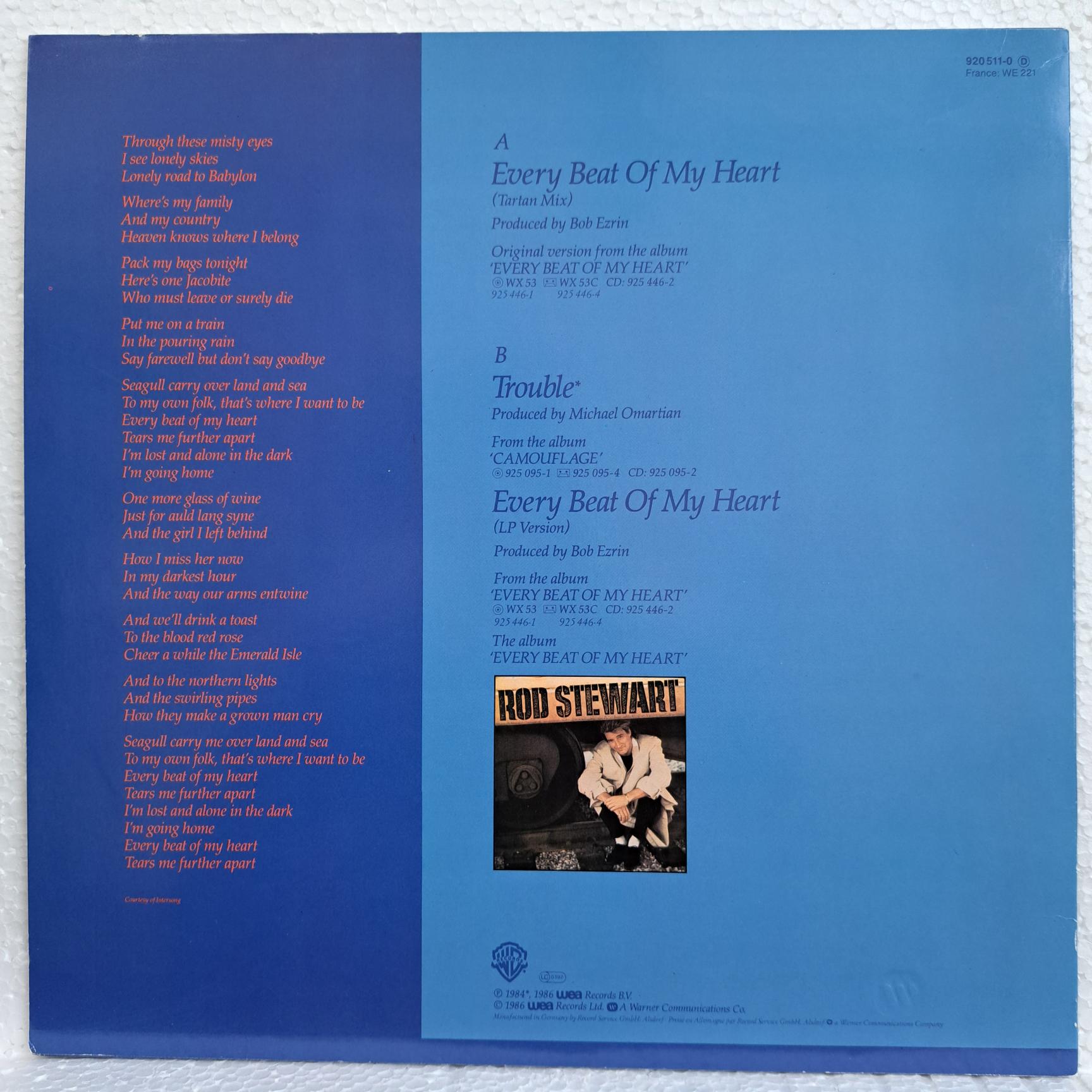 Rod Stewart - Every Beat Of My Heart (Tartan Mix) Disc VINIL maxi VG+ (box7) - imagine 3