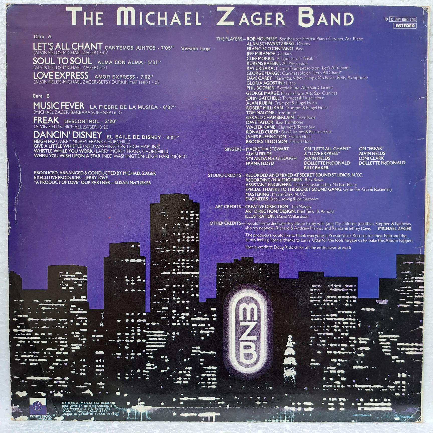 The Michael Zager Band – Let's All Chant Disc VINIL LP VG o mica urma ... vezi poza (box4) - imagine 3