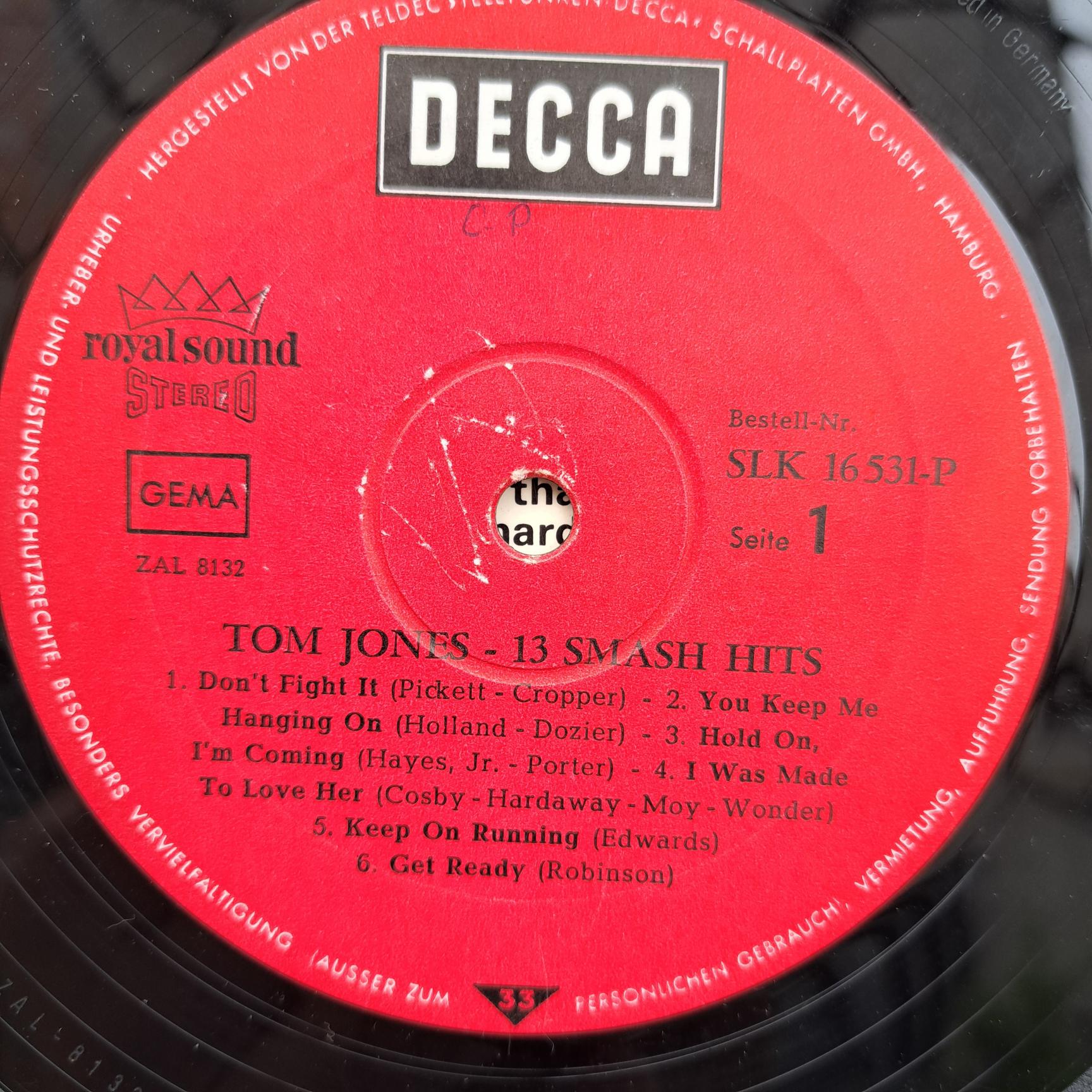 Tom Jones – 13 Smash Hits Disc VINIL LP VG VG- (box4) - imagine 2