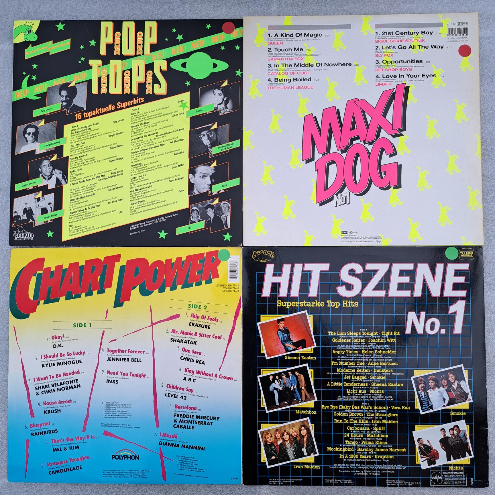 Queen, Samantha Fox, Pet Shop Boys, Jeannie, Sandra, Simple Minds, Chris Rea, ABC- 4 COMPILAȚII Discuri VINIL LP VG VG+ (lot1:2) - imagine 2