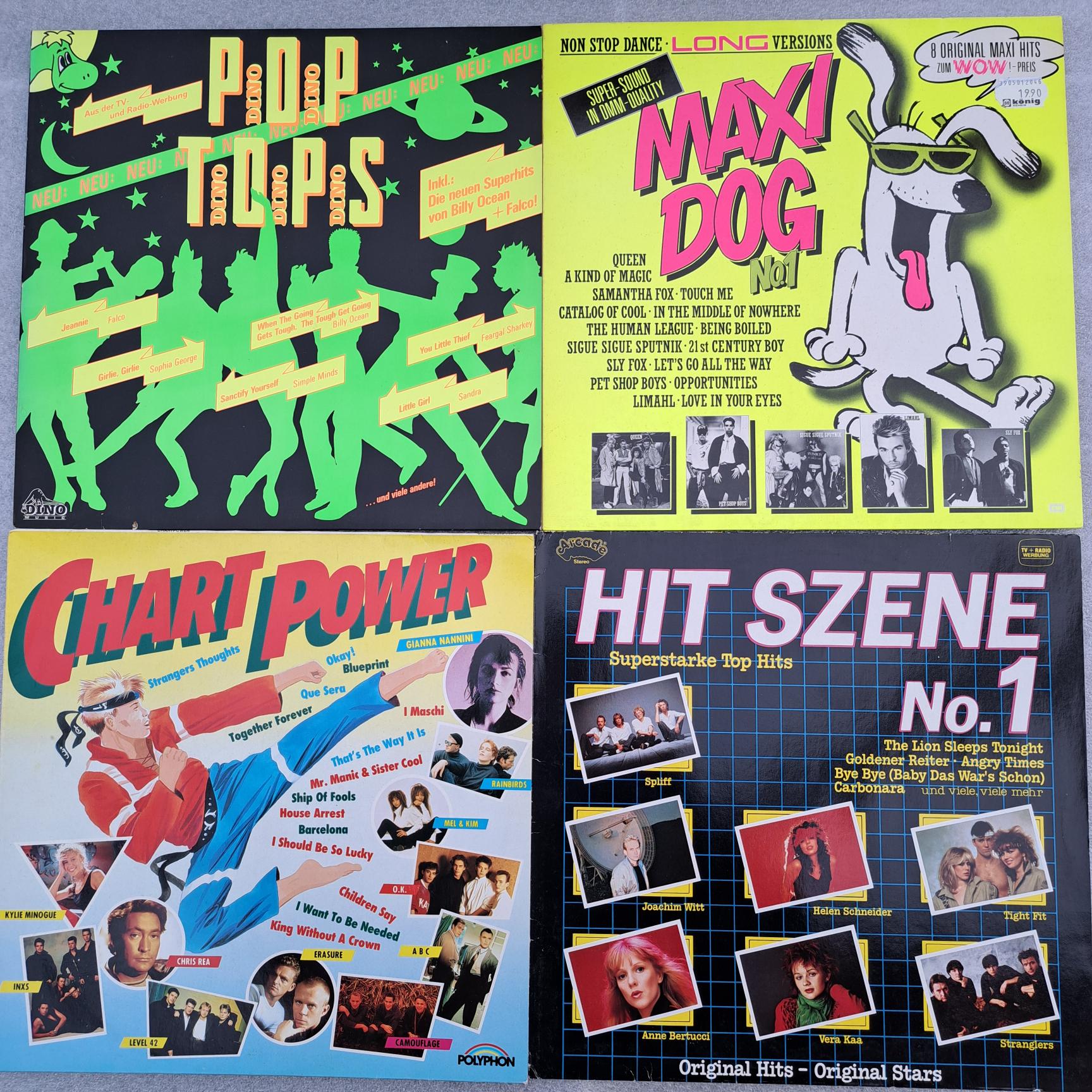 Queen, Samantha Fox, Pet Shop Boys, Jeannie, Sandra, Simple Minds, Chris Rea, ABC- 4 COMPILAȚII Discuri VINIL LP VG VG+ (lot1:2)
