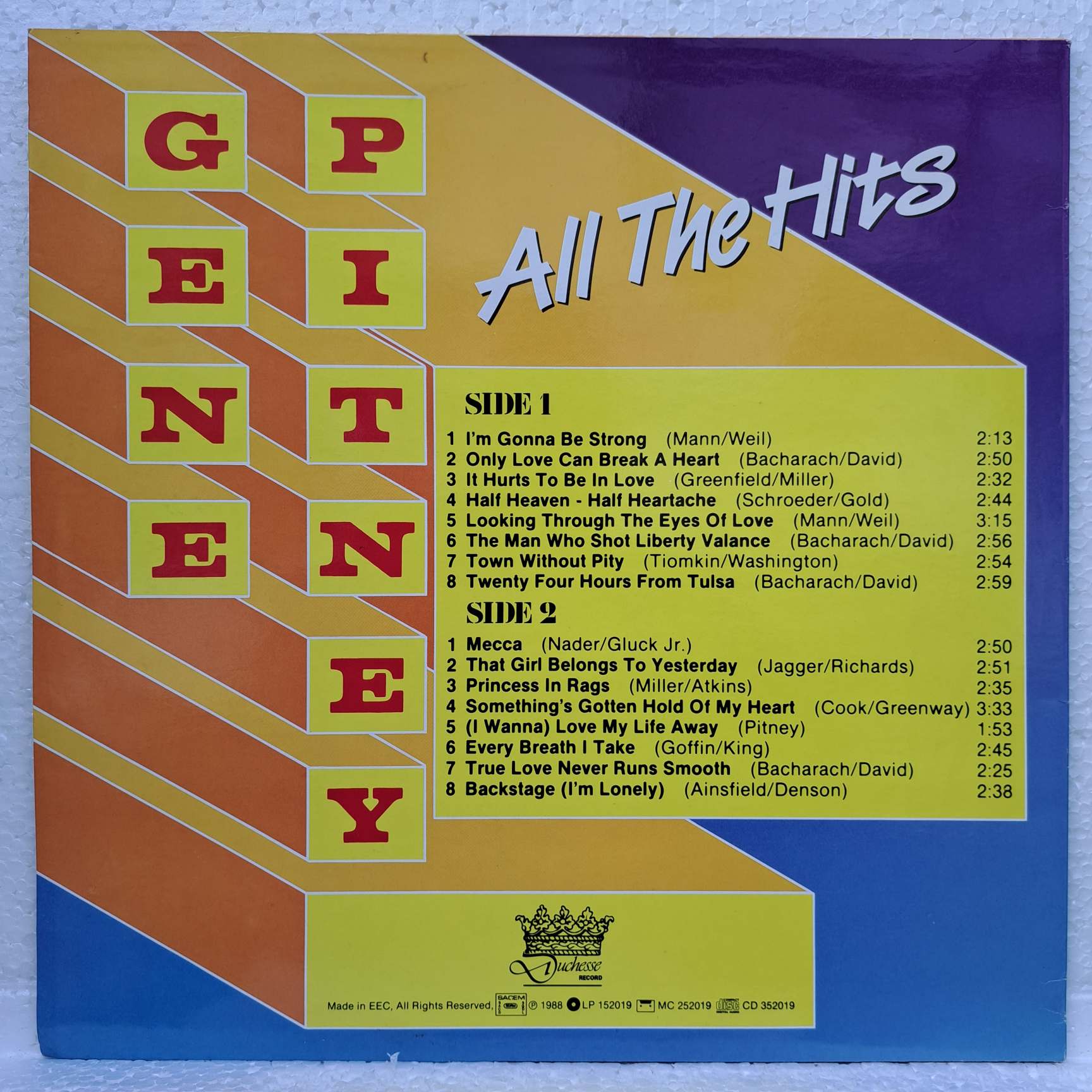Gene Pitney – Gene Pitney - All The Hits Disc VINIL LP VG VG+ (box2) - imagine 2