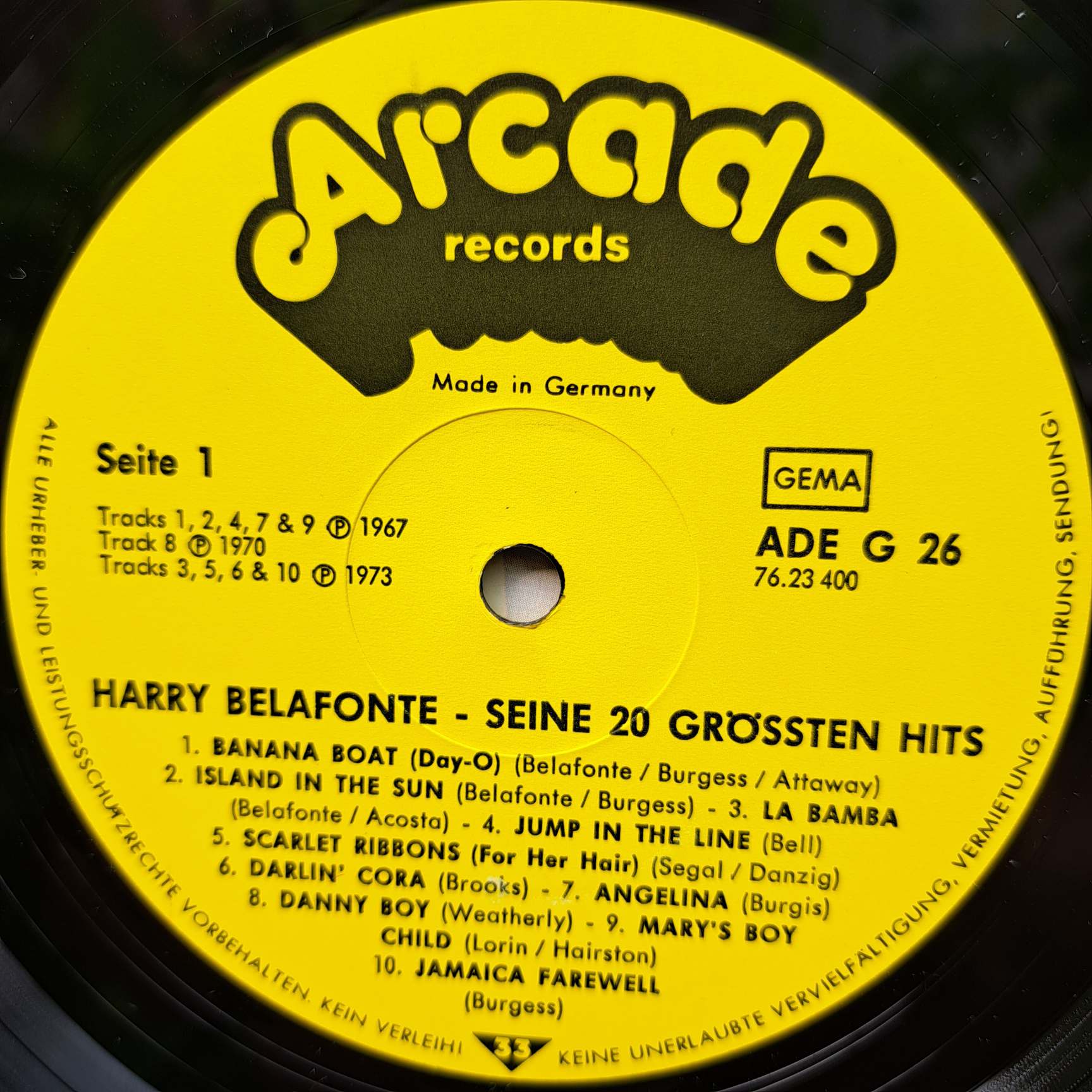 Harry Belafonte – 20 Hits Disc VINIL LP VG VG+ (R) - imagine 3