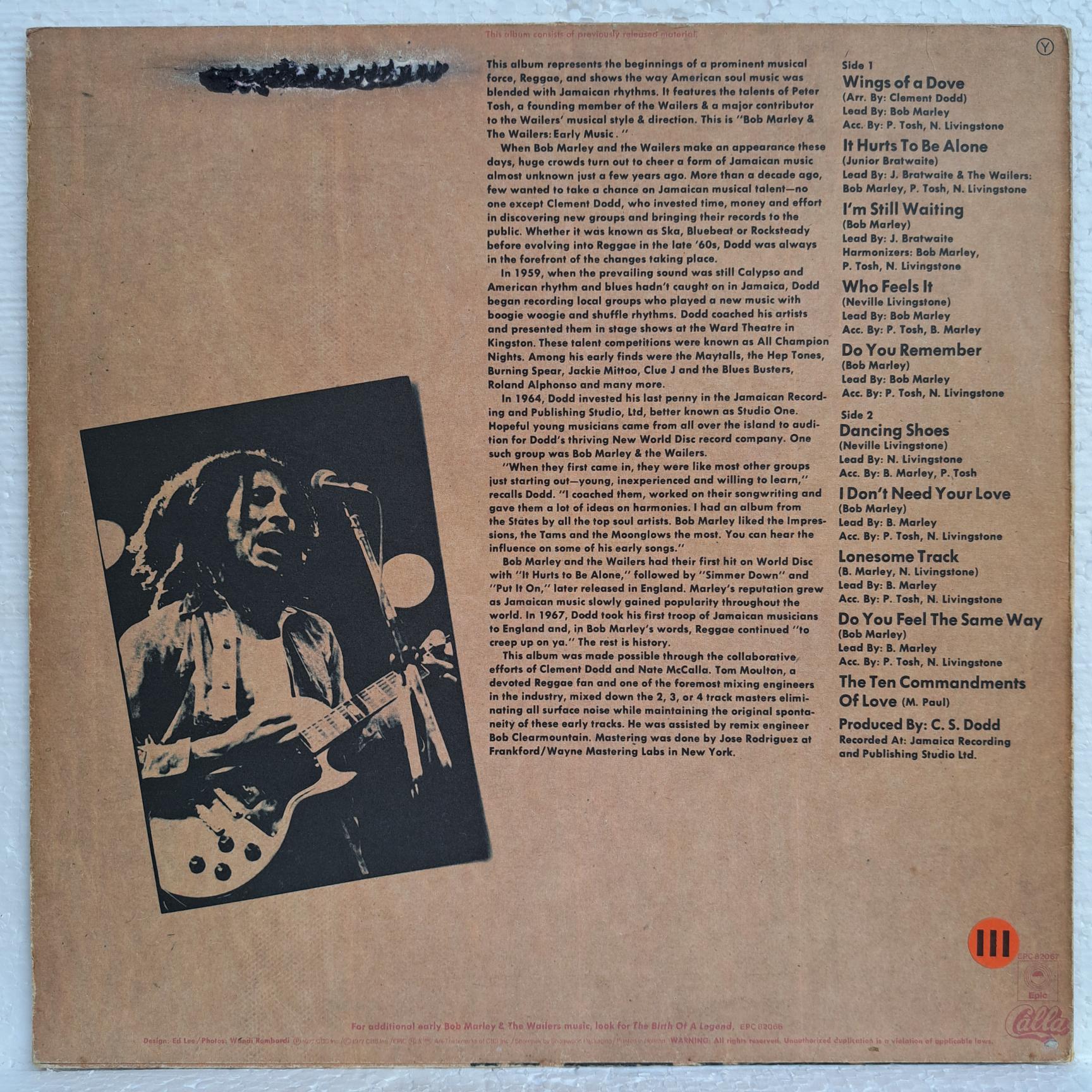 Bob Marley & The Wailers Featuring: Peter Tosh – Early Music Disc VINIL LP VG VG+ (box2) - imagine 2