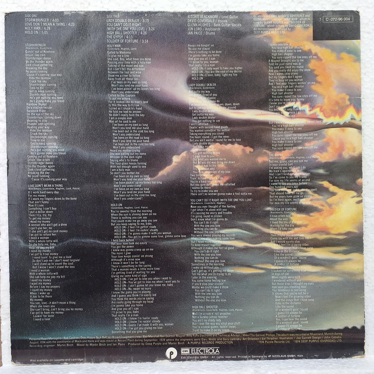 Deep Purple – Stormbringer Disc VINIL LP VG+ - imagine 3