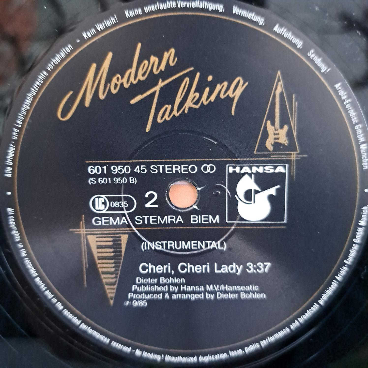 Modern Talking – Cheri, Cheri Lady (Special Dance Version) Disc VINIL maxi VG+ (box3) - imagine 2