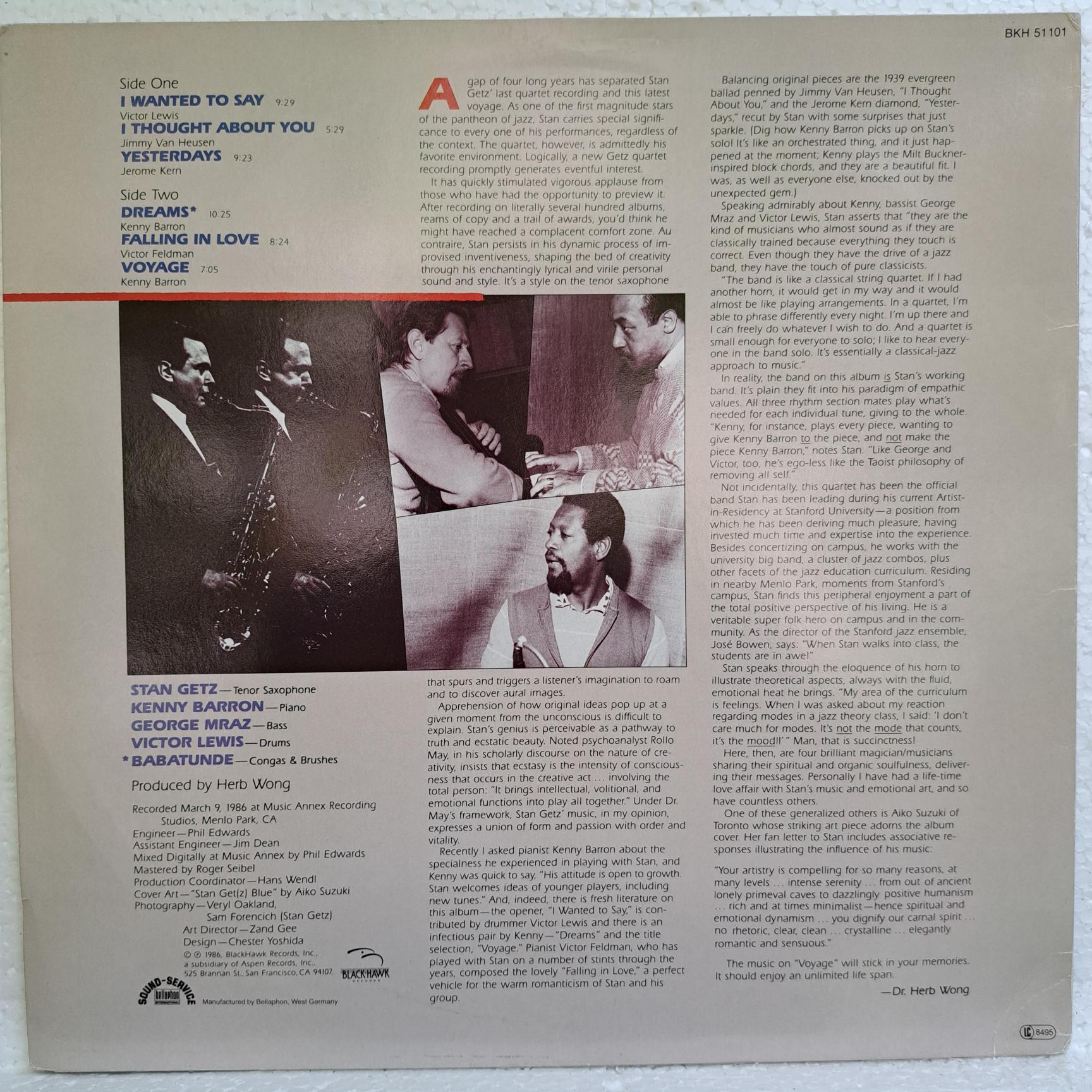 Stan Getz – Voyage Disc VINIL LP VG+ (BOXB) - imagine 3