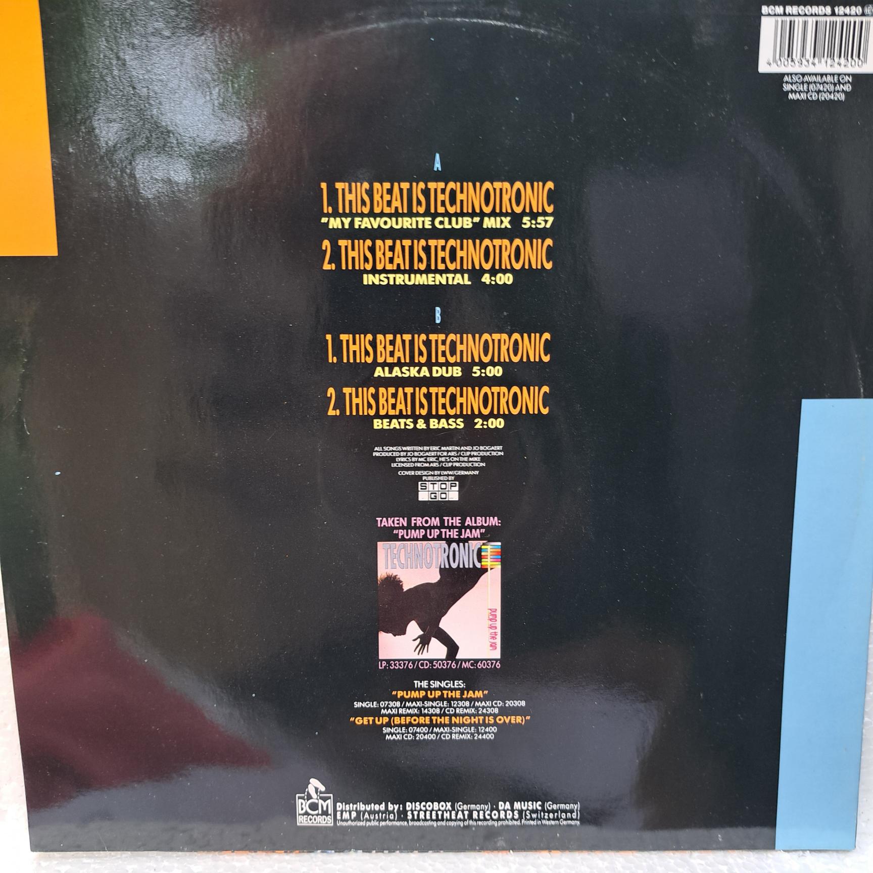 Technotronic Feat. MC Eric – This Beat Is Technotronic Disc VINIL MAXI VG+ (BOX5) - imagine 2