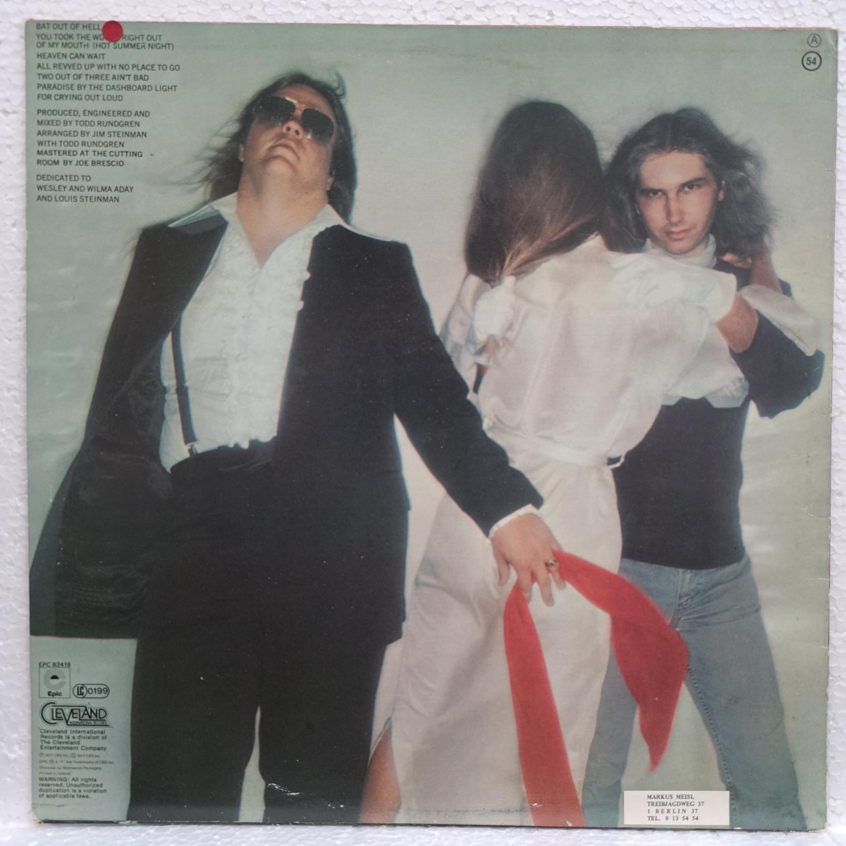 Meat Loaf – Bat Out Of Hell – Disc VINIL LP VG+ (box6) - imagine 3