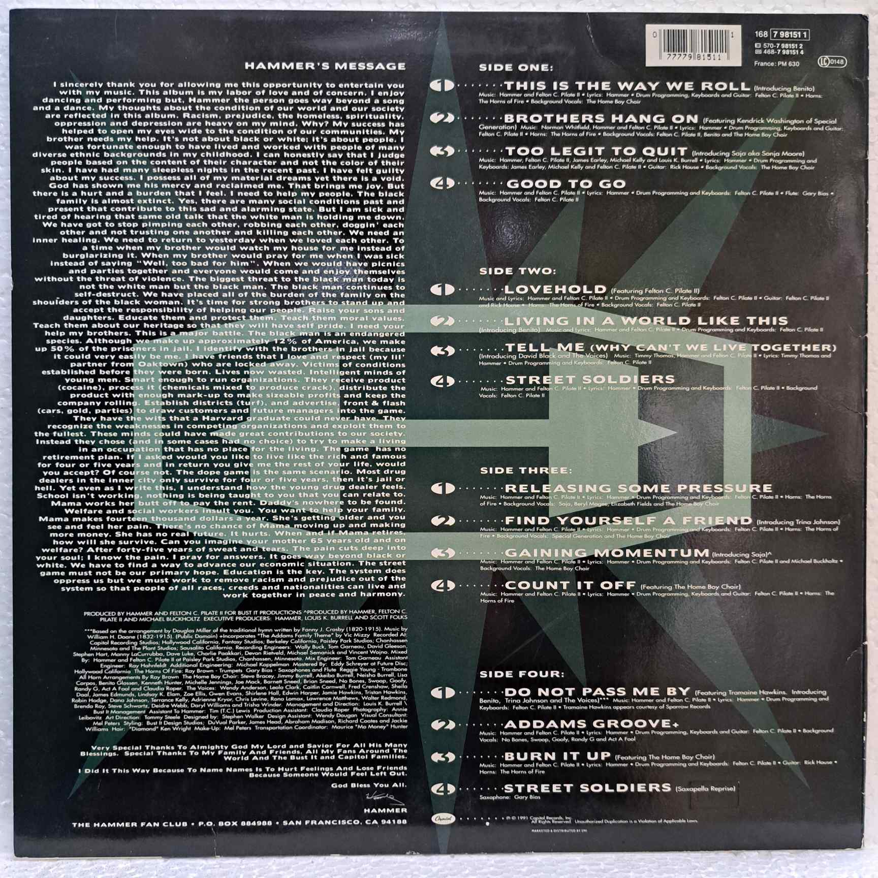 Hammer – Too Legit To Quit Disc VINIL LP 2VG+ (BOXG) - imagine 2